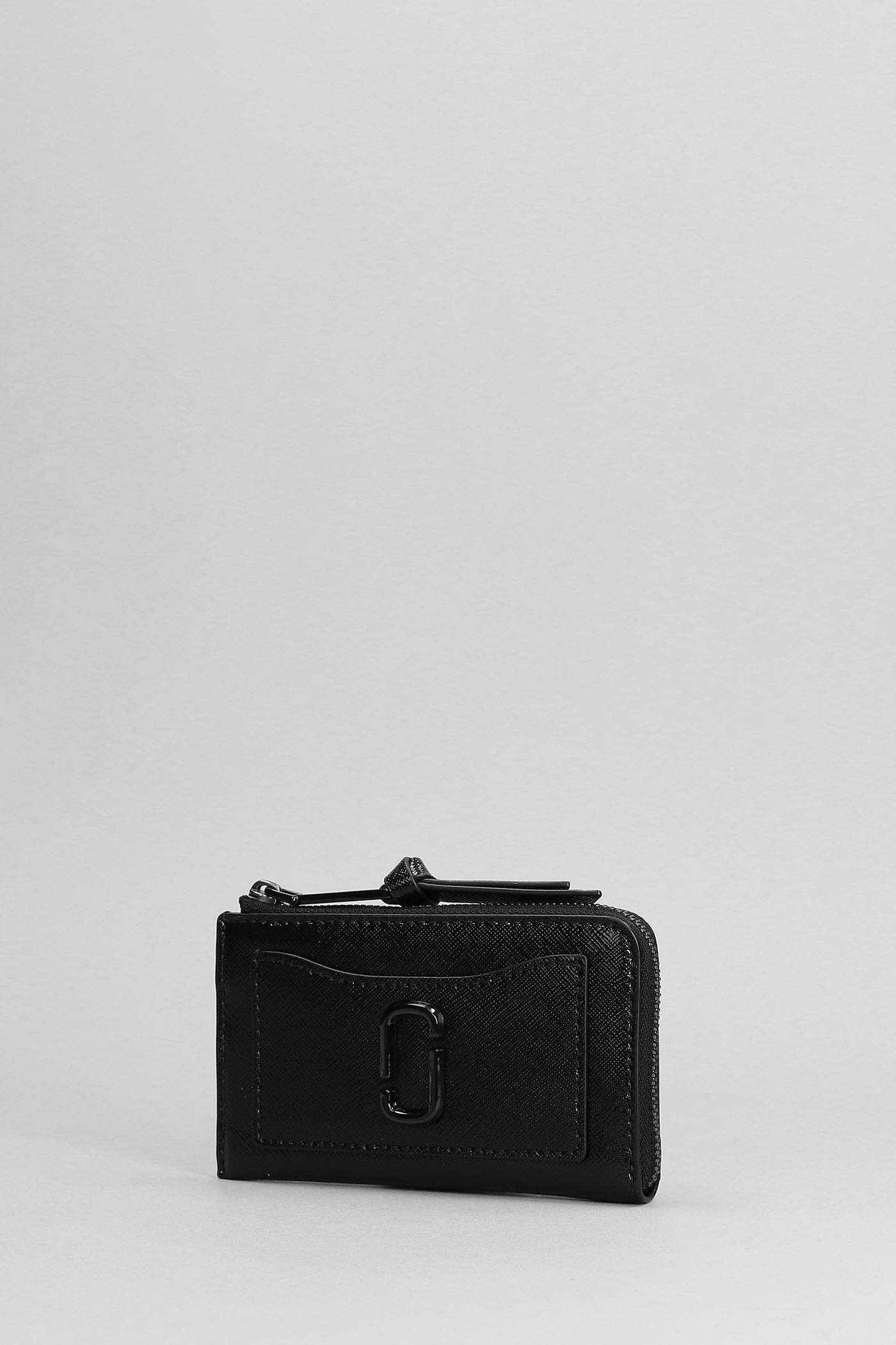 Marc Jacobs The Top Zip Multi Wallet In Black Leather In Nero