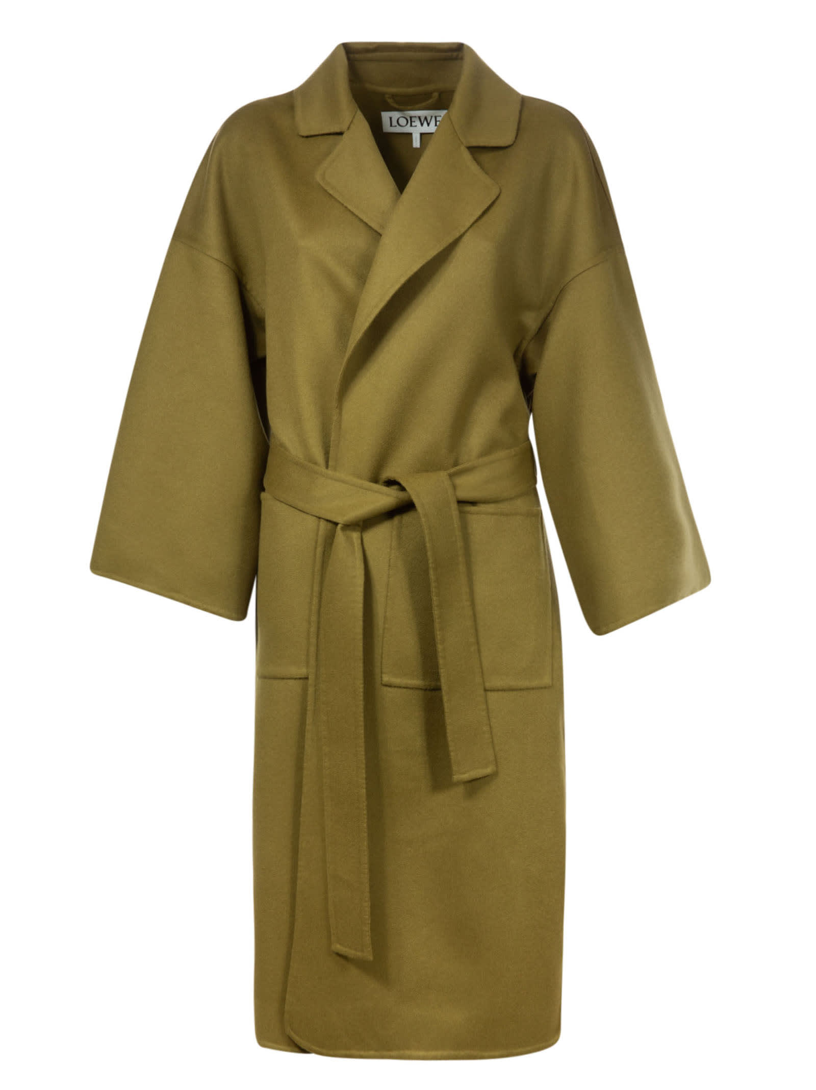 green belted coat