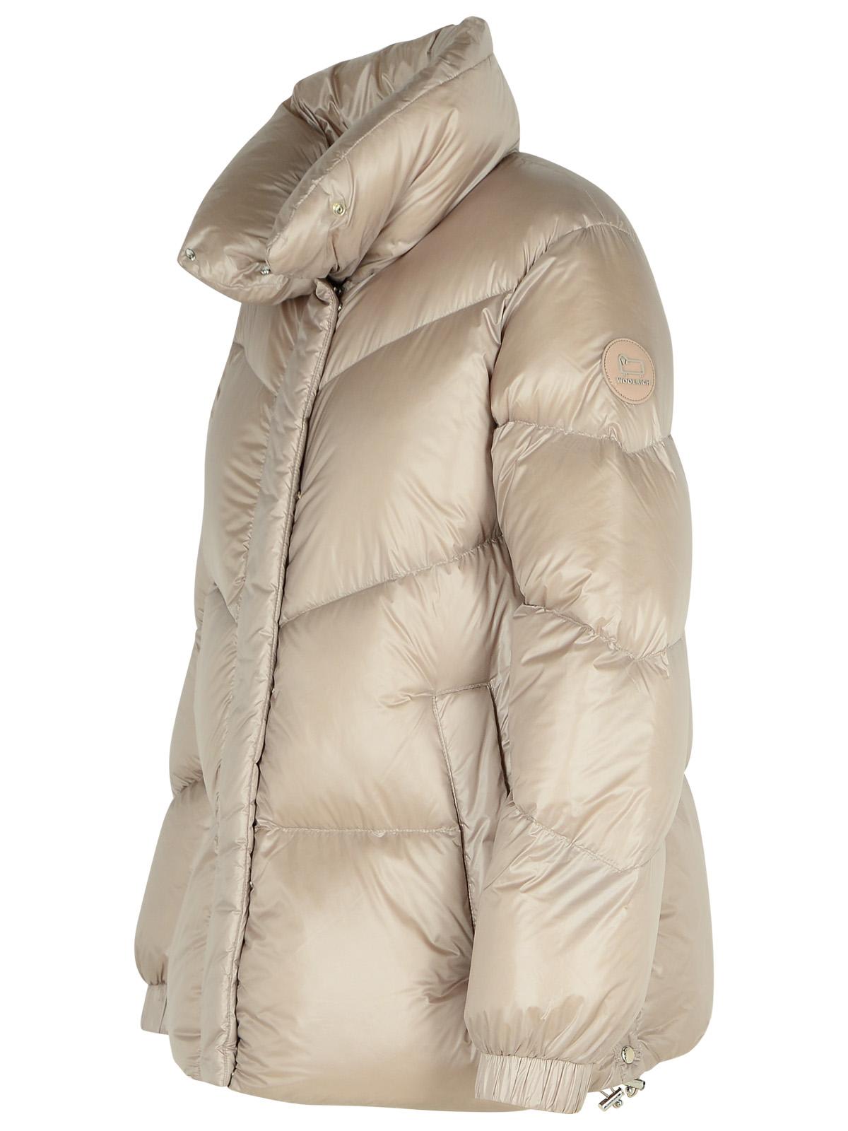 Shop Woolrich Aliquippa Dove Grey Polyamide Down Jacket