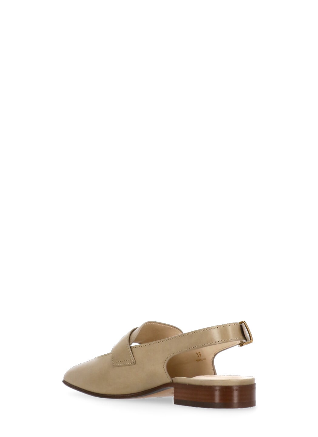 Shop Tod's Leather Slingback In Beige