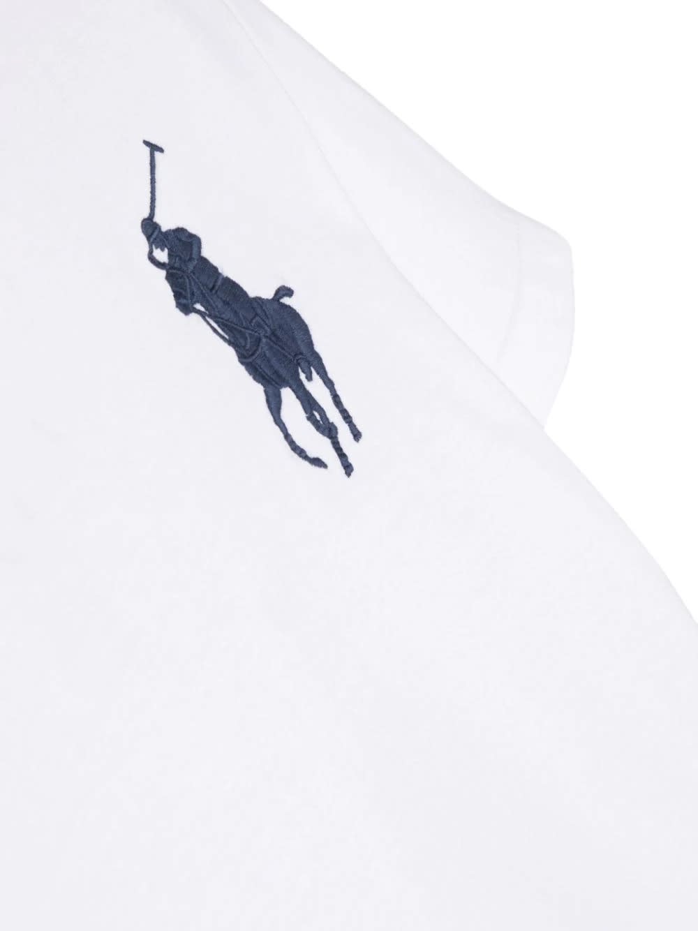 Shop Ralph Lauren Pony Polo T-shirt In White And Blue