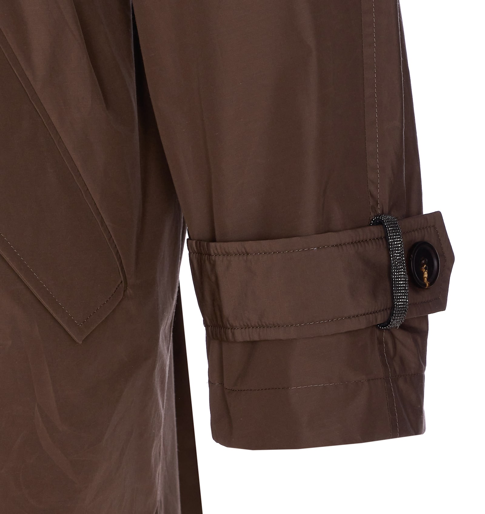 Brunello Cucinelli Trench Coat Belted V-neck Collar