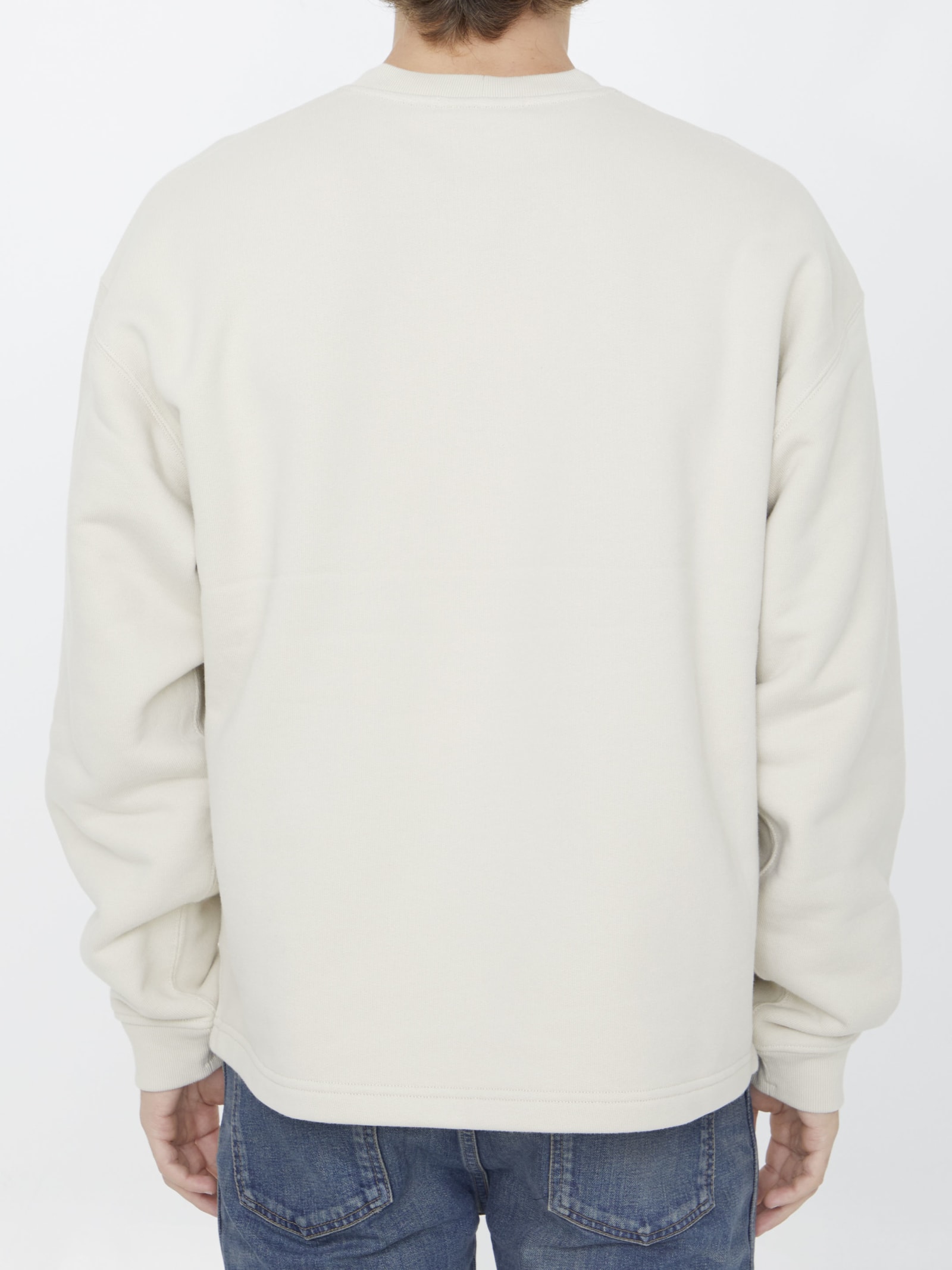 Shop Stone Island Cotton Sweatshirt With Logo In White