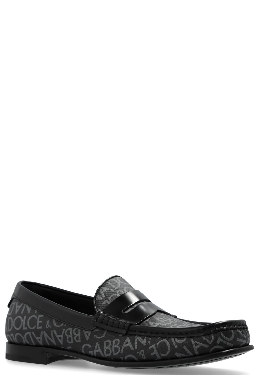 DOLCE & GABBANA LOGO PRINTED LOAFERS 