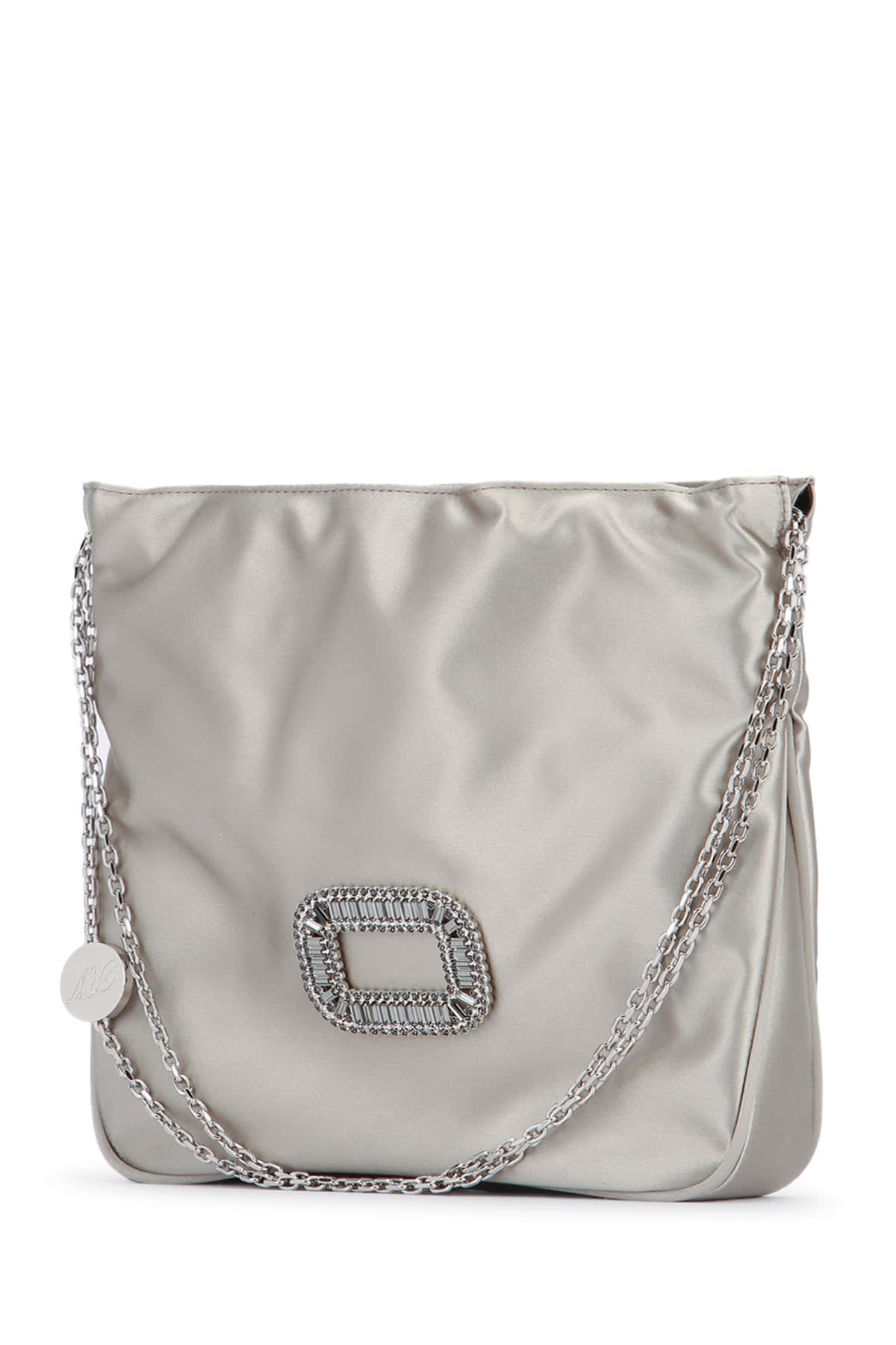 Roger Vivier Mini Pocket Shoulder Bag With Chain Strap In Gold