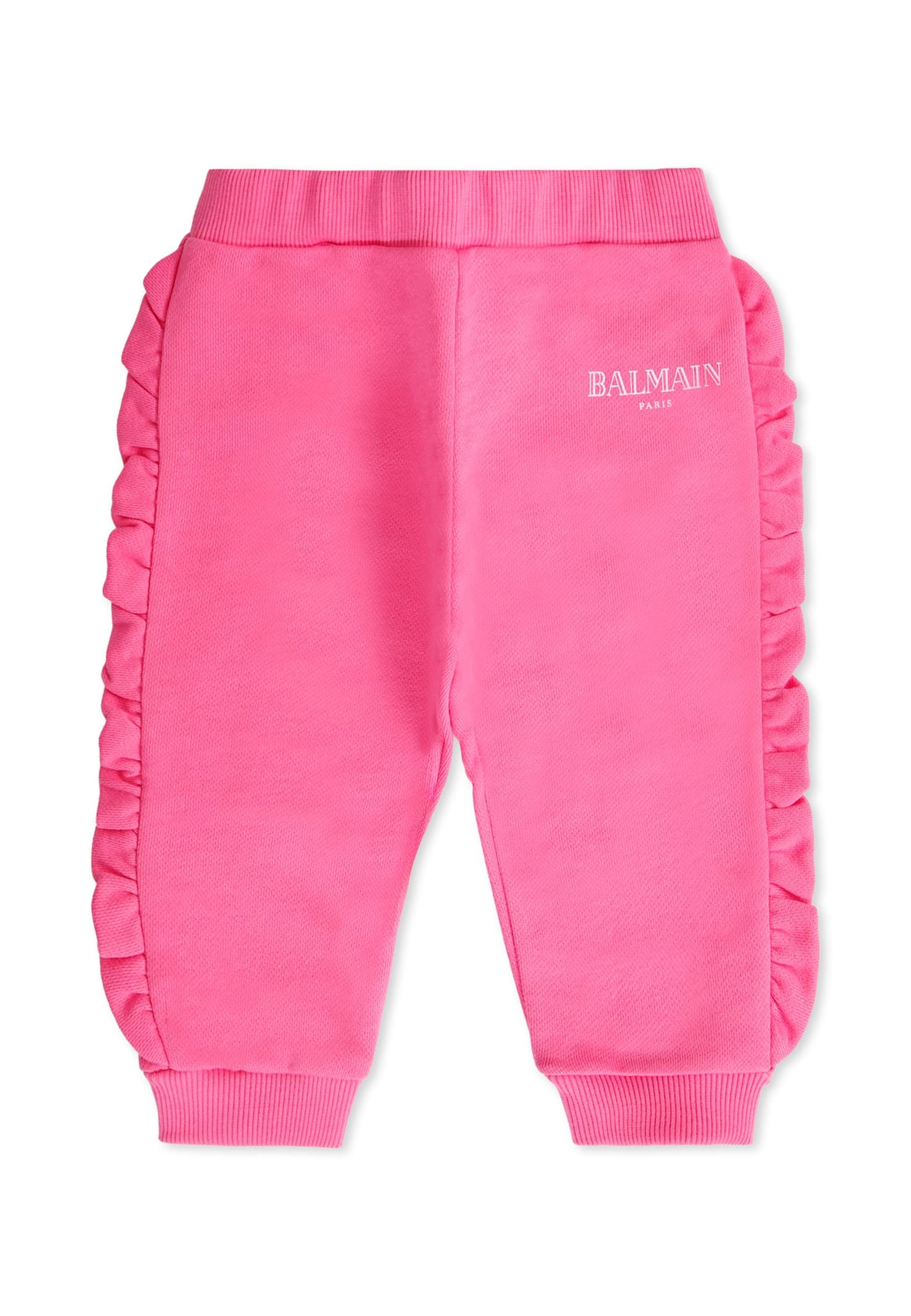 Balmain Pink Trousers For Baby Girl With Logo In Pink