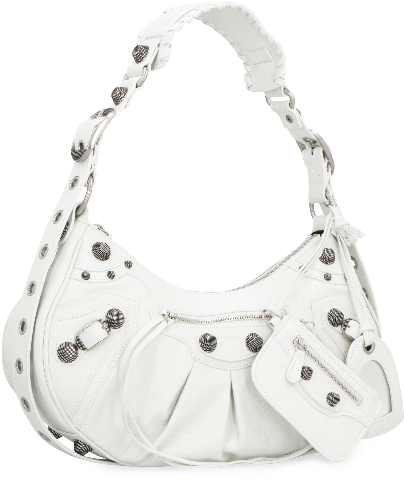 Shop Balenciaga Le Cagole Piccola Leather Crossbody Bag In White