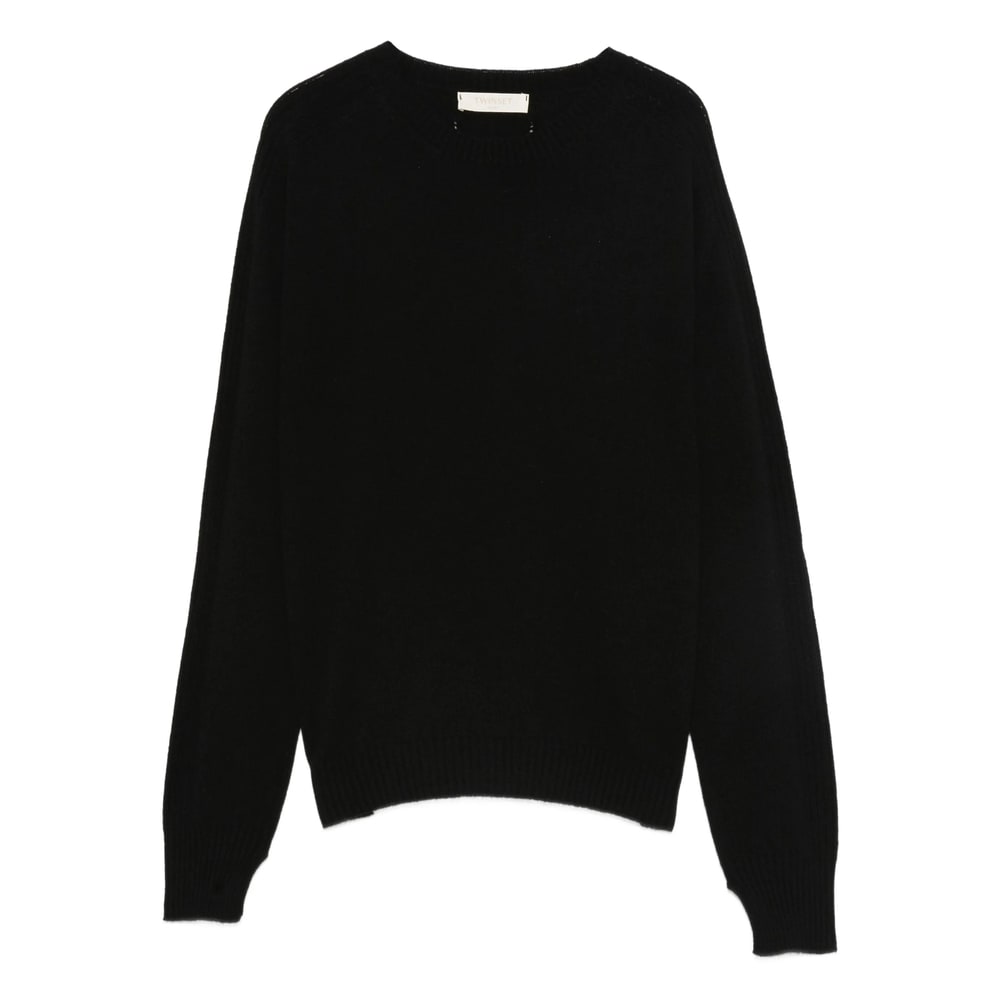 Twinset Twin-set Relaxed Cashmere Blend Sweater In Black