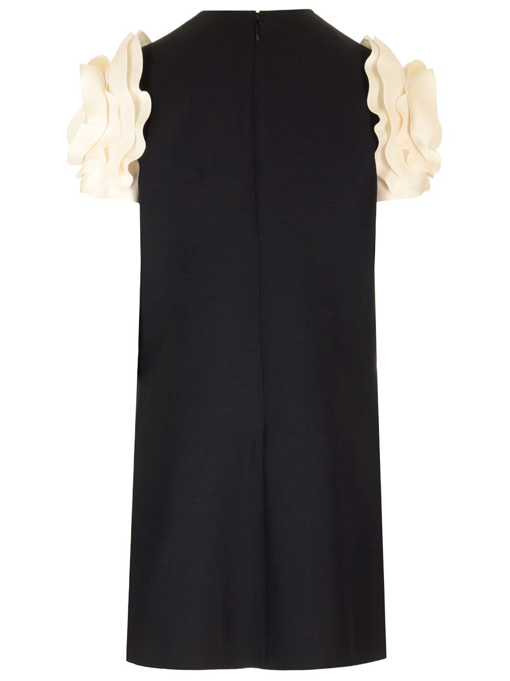 Valentino Dress With Round Neckline And Ruffled Sleeves