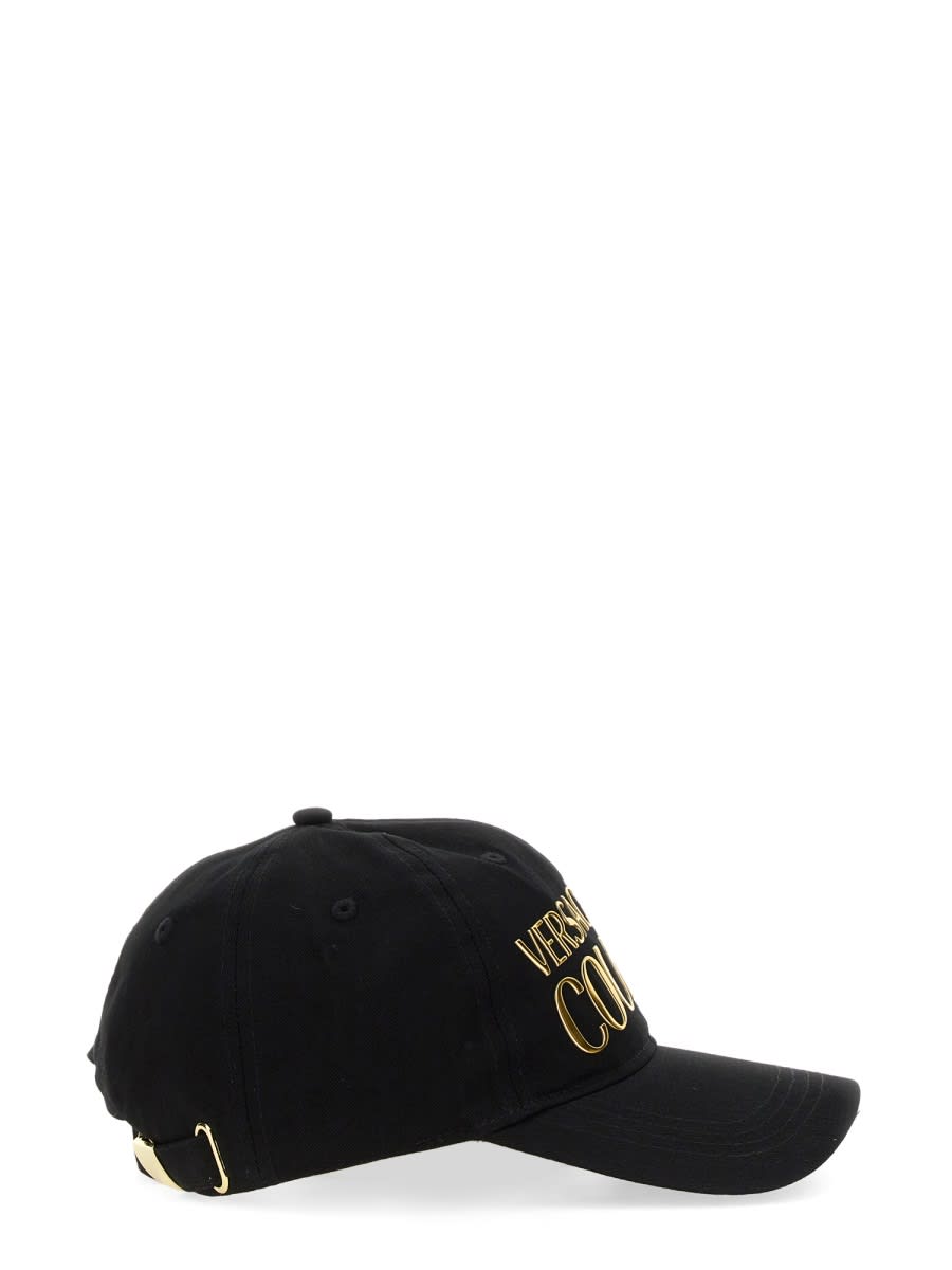 Shop Versace Jeans Couture Baseball Hat With Logo In Black