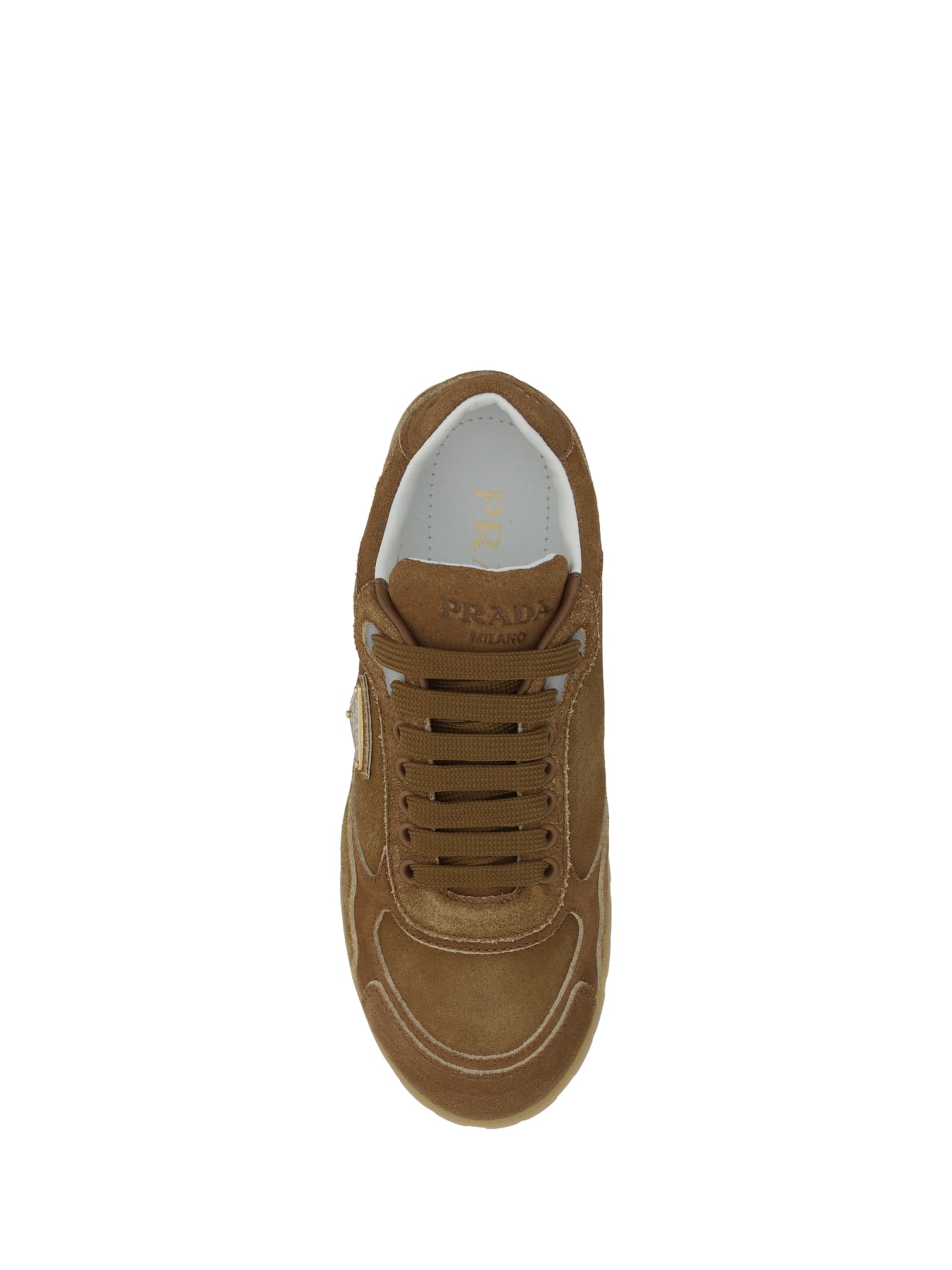 Shop Prada Sneakers In Cannella