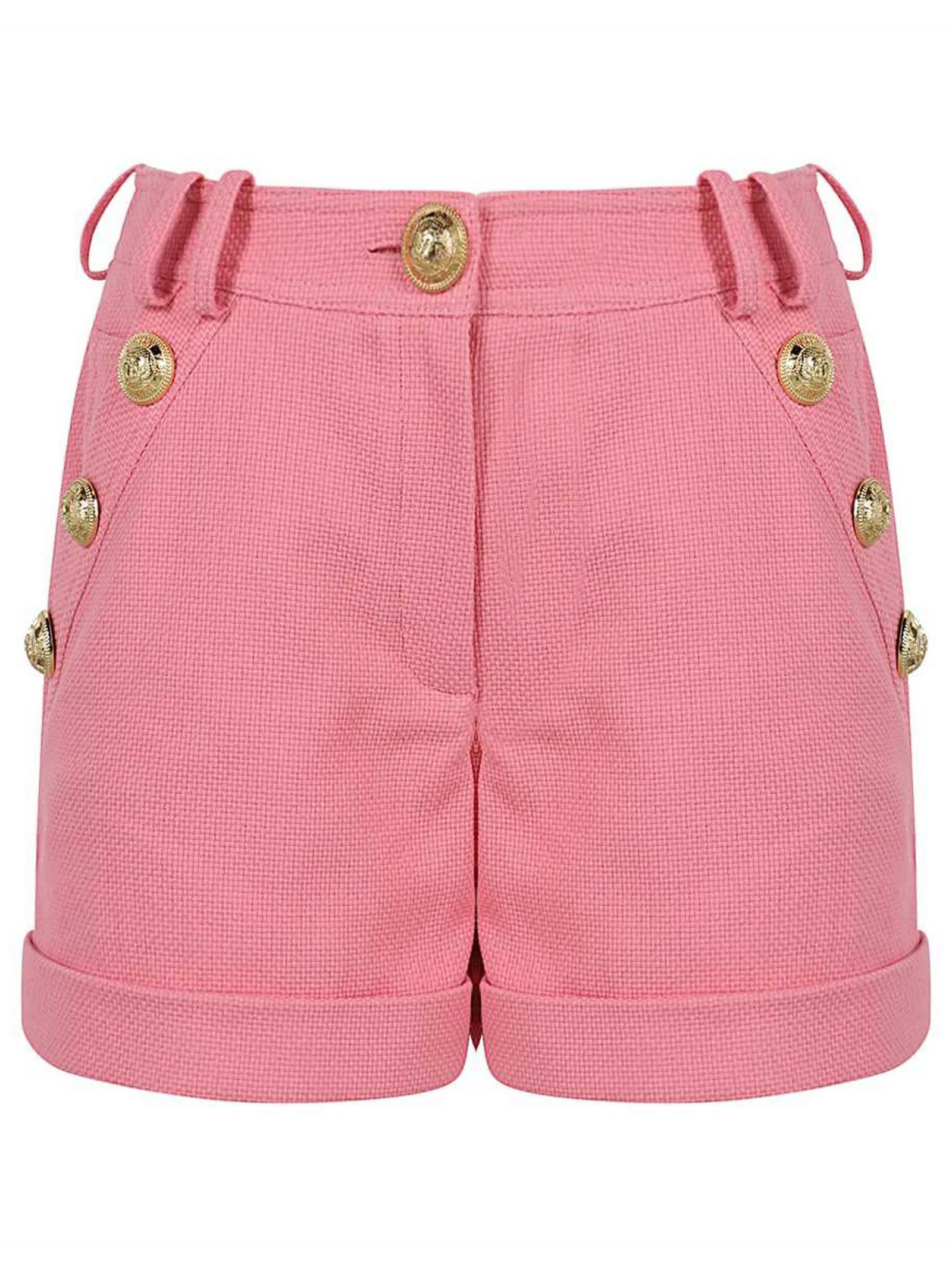 Balmain Rose Pink Cotton Shorts