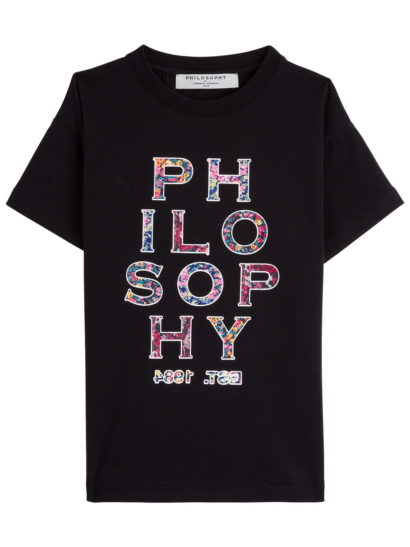 Philosophy di Lorenzo Serafini Kids Jersey T-shirt With Floral Logo Print
