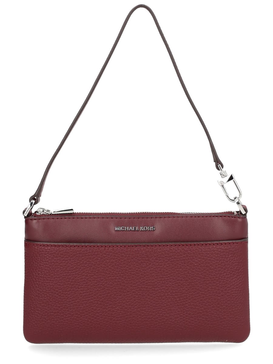 Michael Kors Leather Clutch Bag In Burgundy