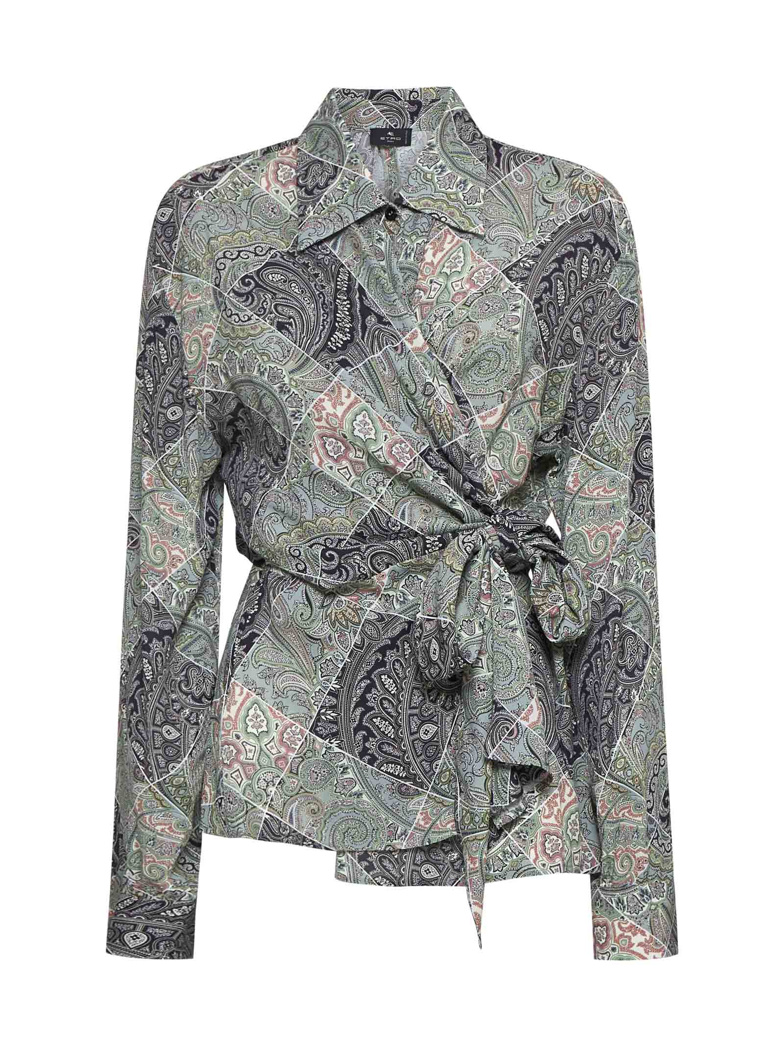 Shop Etro Shirt In Stampa F.do Bianco