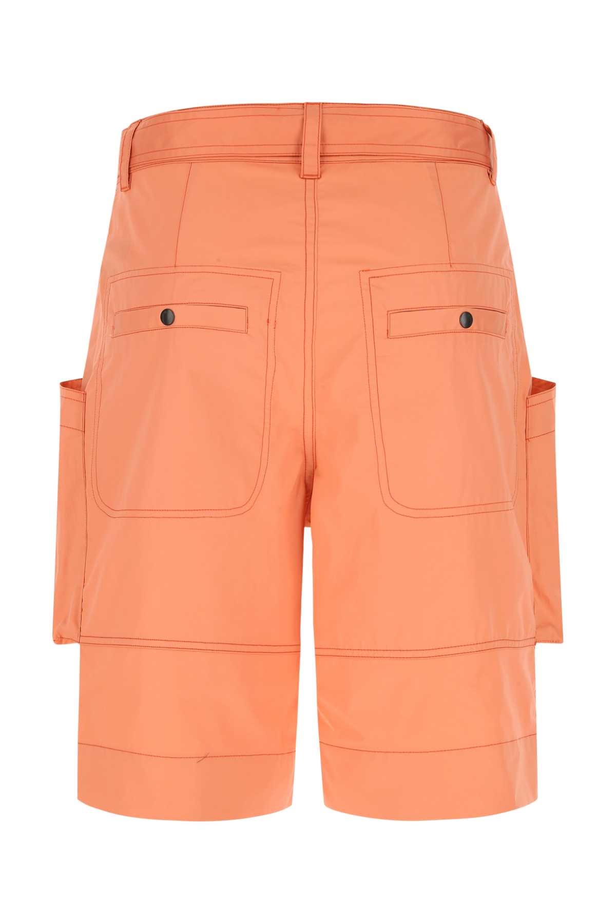 Shop Isabel Marant Peach Cotton Frayis Bermuda Shorts In 11pa