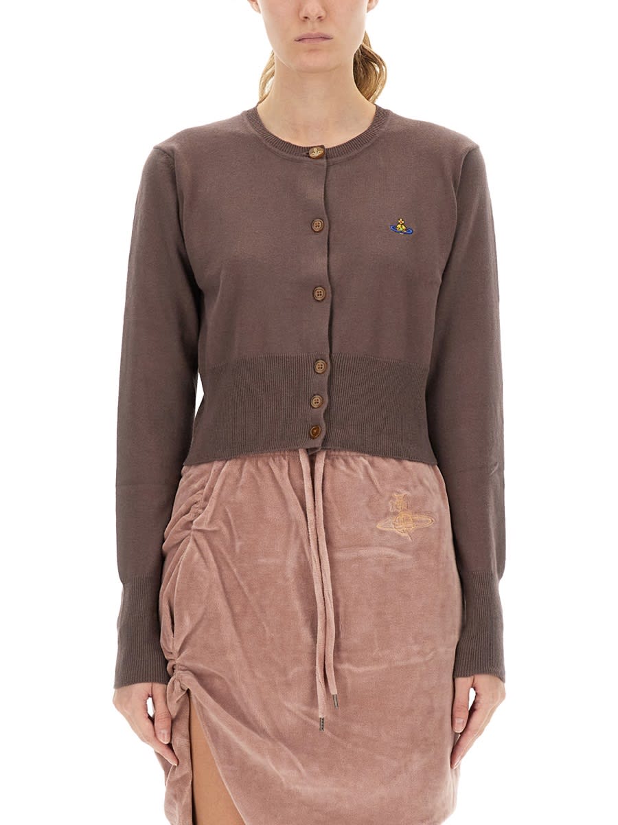 Vivienne Westwood Cardigan Bea In Misto Cotone Marrone  Donna In Brown