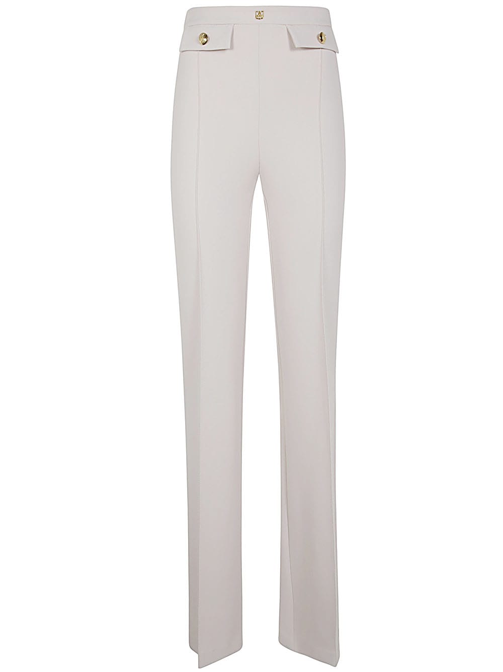 Shop Elisabetta Franchi Straight Leg Pants In Butter