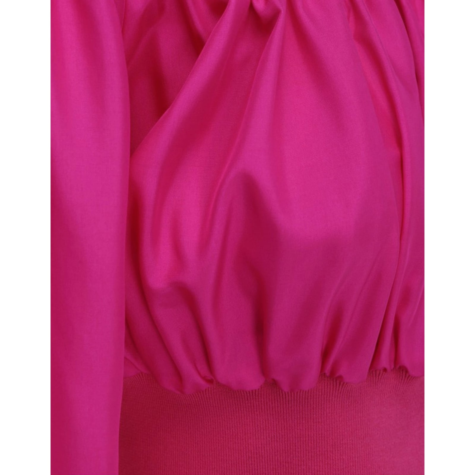 Shop Alexander Mcqueen Cropped Silk Top In Pink
