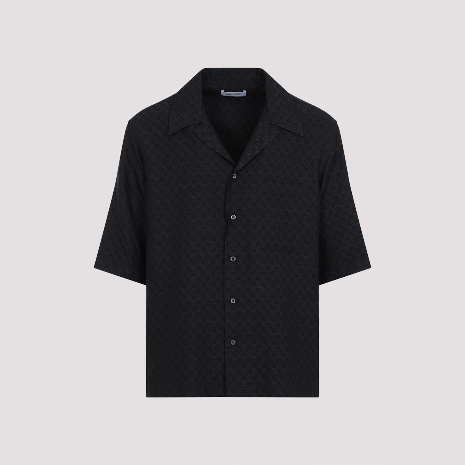 Alexander Mcqueen Viscose Shirt With Subtle Skull Pattern In Black
