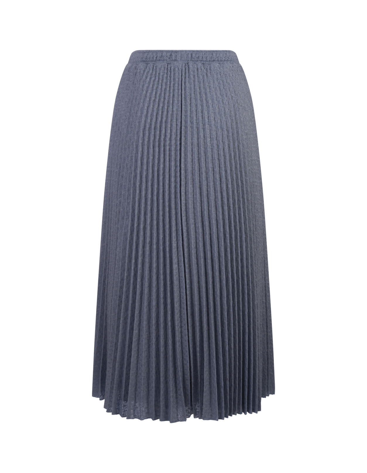 ERMANNO SCERVINO BLUE PLEATED KNITTED MIDI SKIRT 