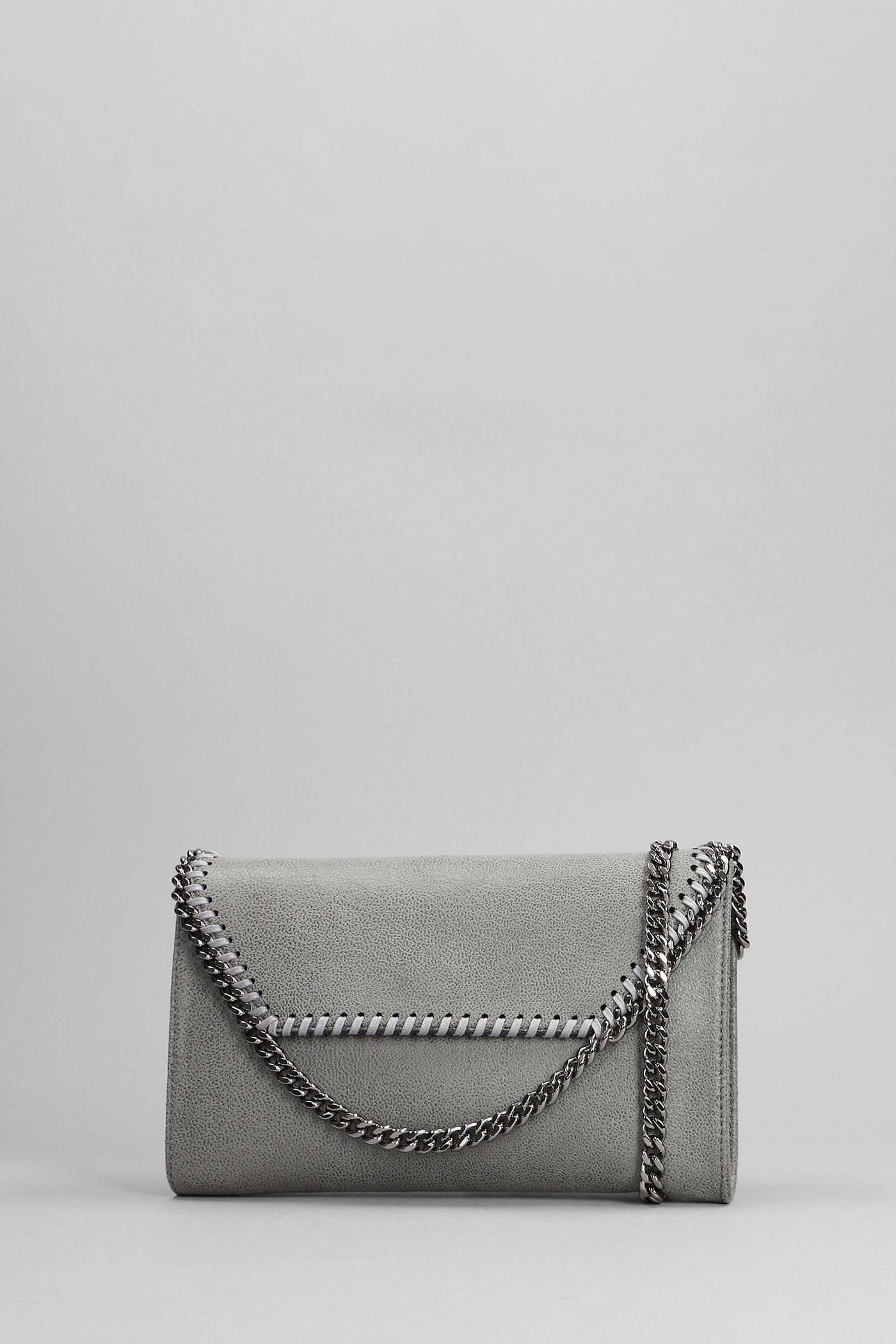 Stella Mccartney Falabella Shoulder Bag In Grey Faux Leather In Gray