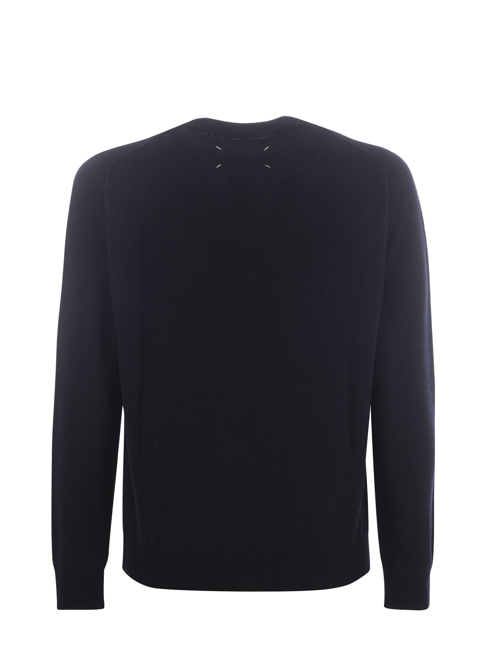 Shop Maison Margiela Sweater  In Cashmere In Blu