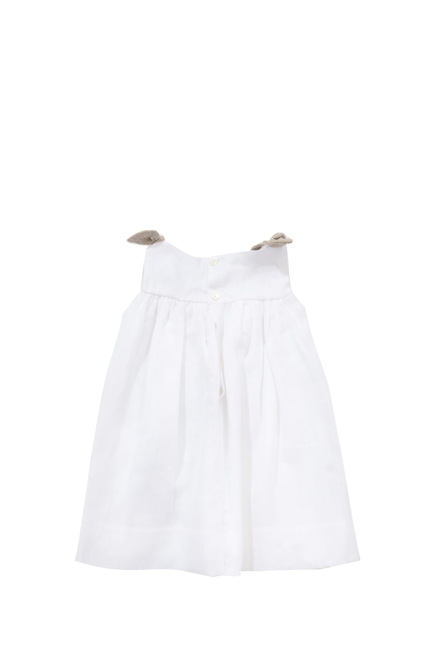 Shop La Stupenderia Linen Dress In White