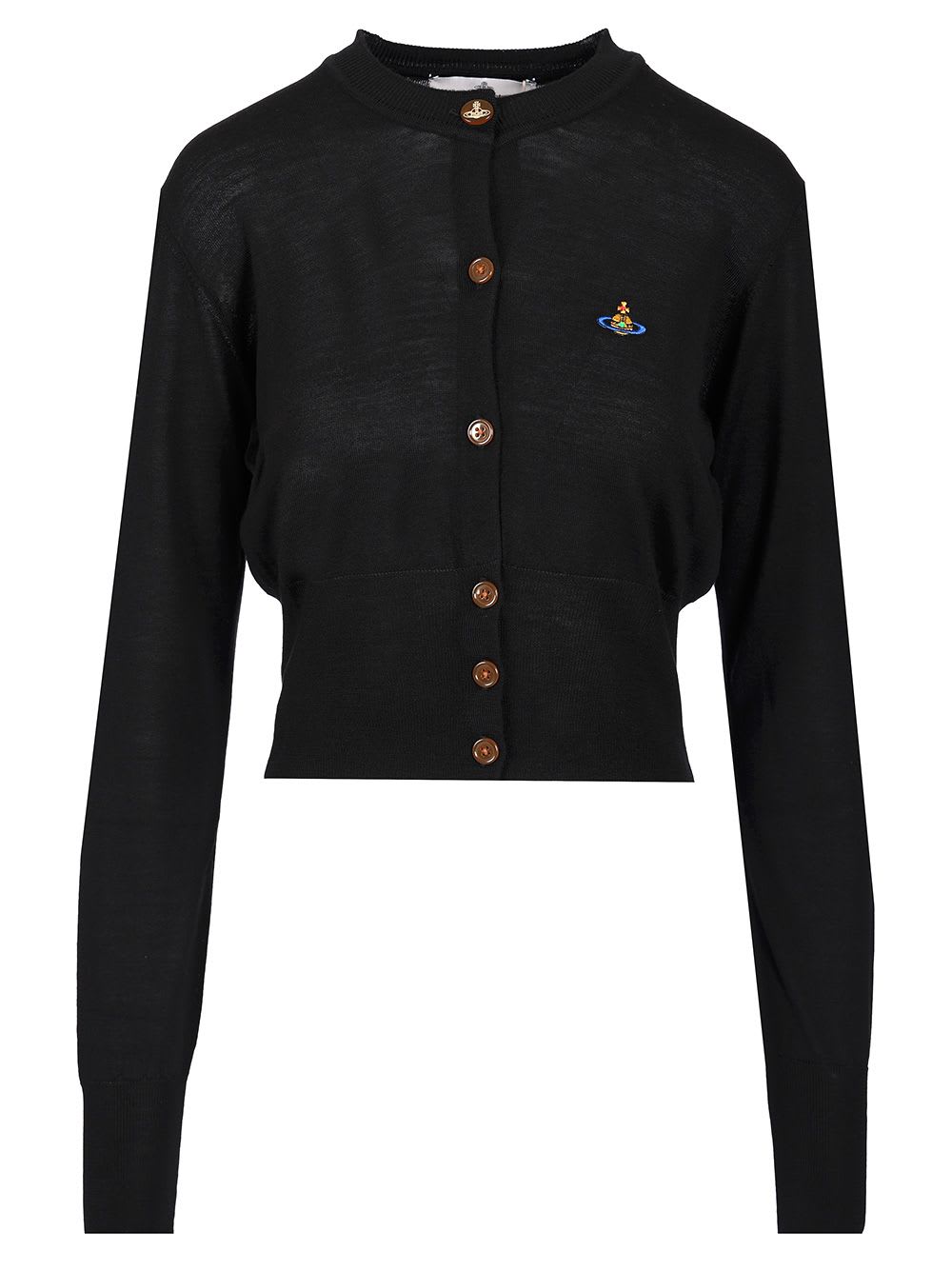 Shop Vivienne Westwood Bea Cropped Cardigan In Black
