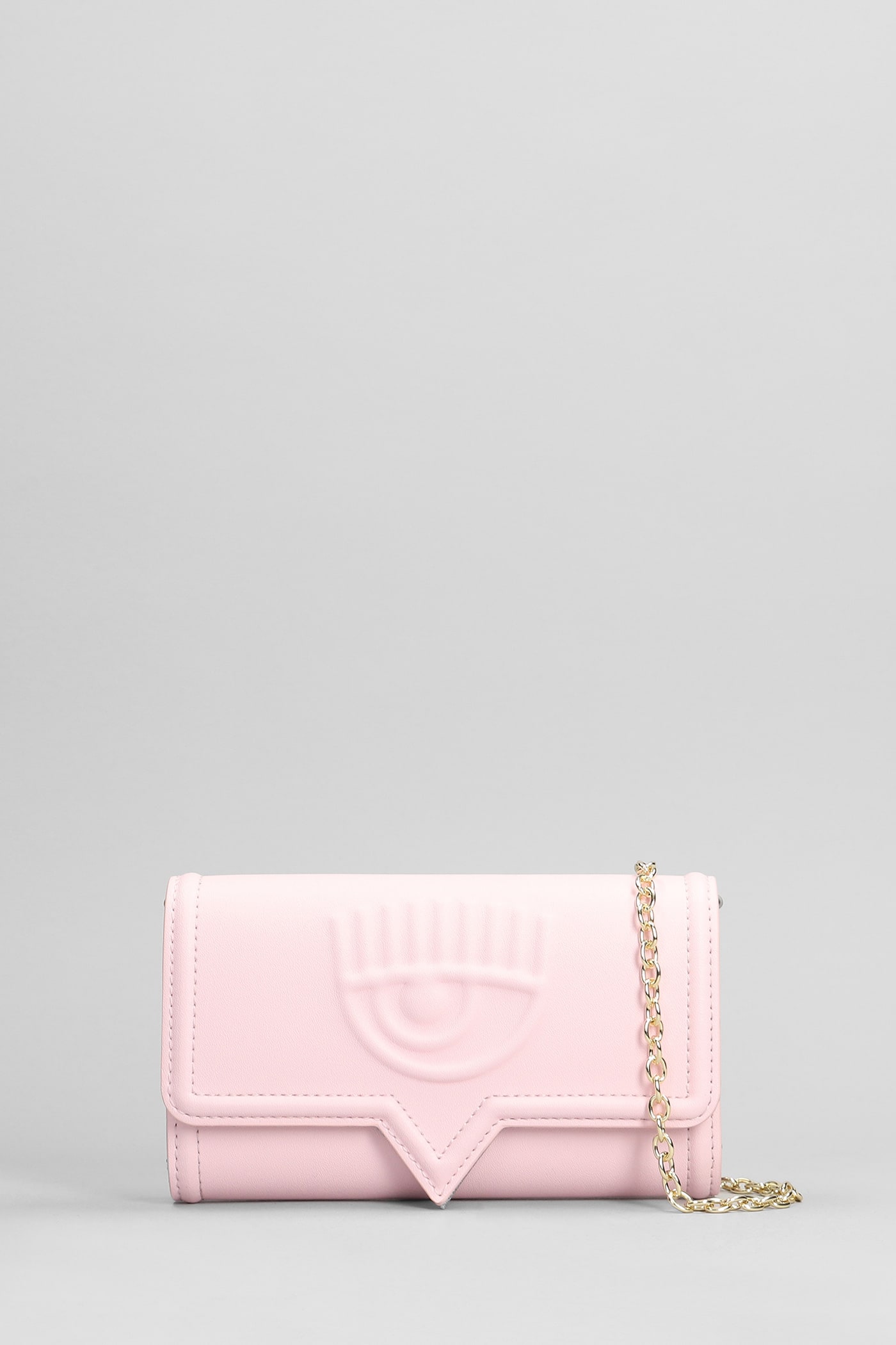 Clutch In Rose-pink Faux Leather