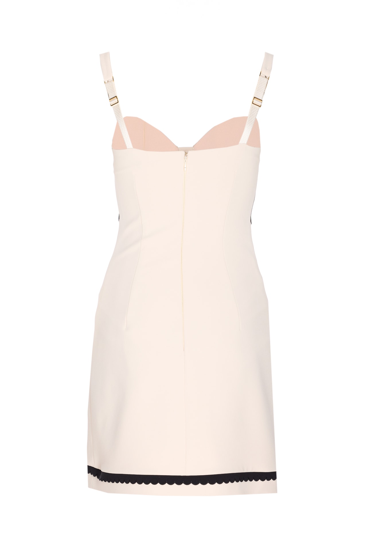 Elisabetta Franchi Heart Neck Mini Dress With Spaghetti Straps