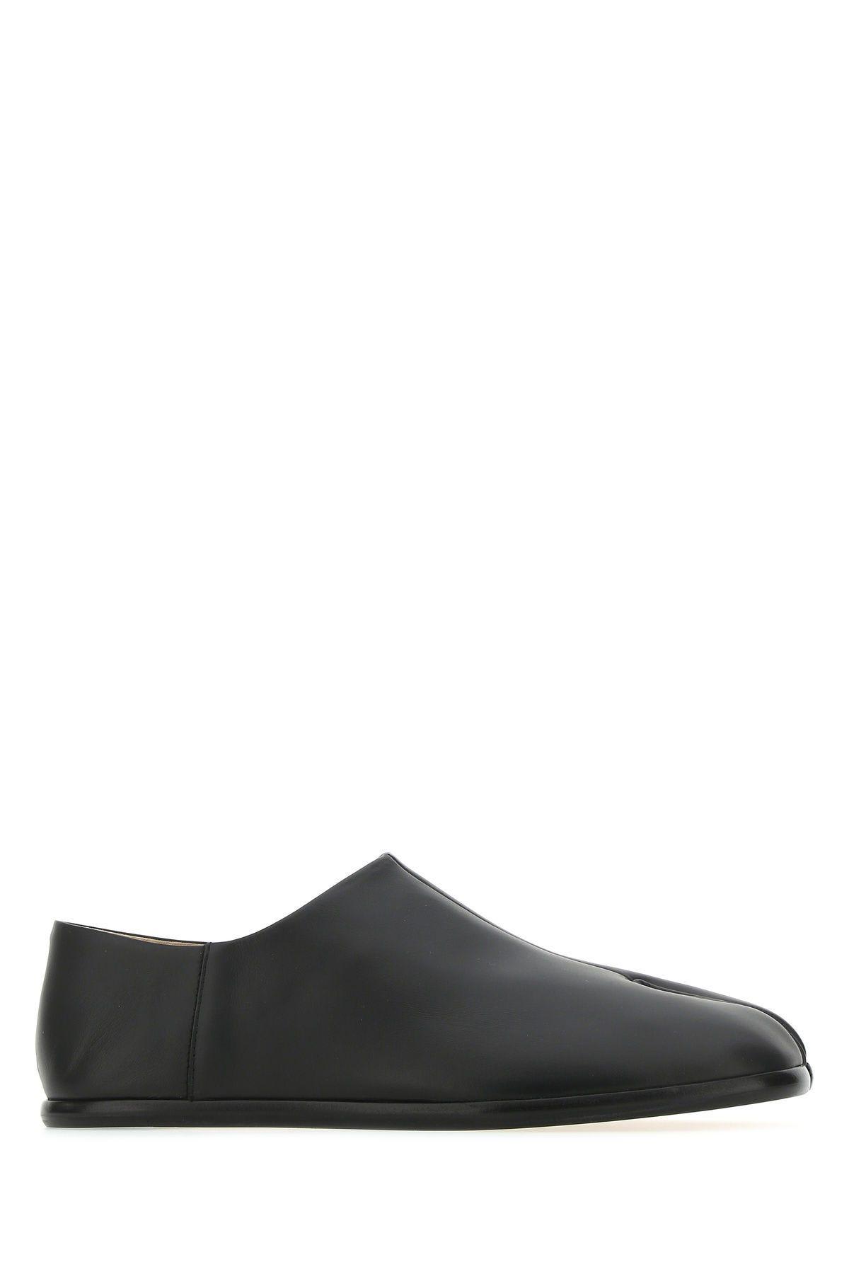 Maison Margiela Black Leather Tabi Loafers In Non Definito