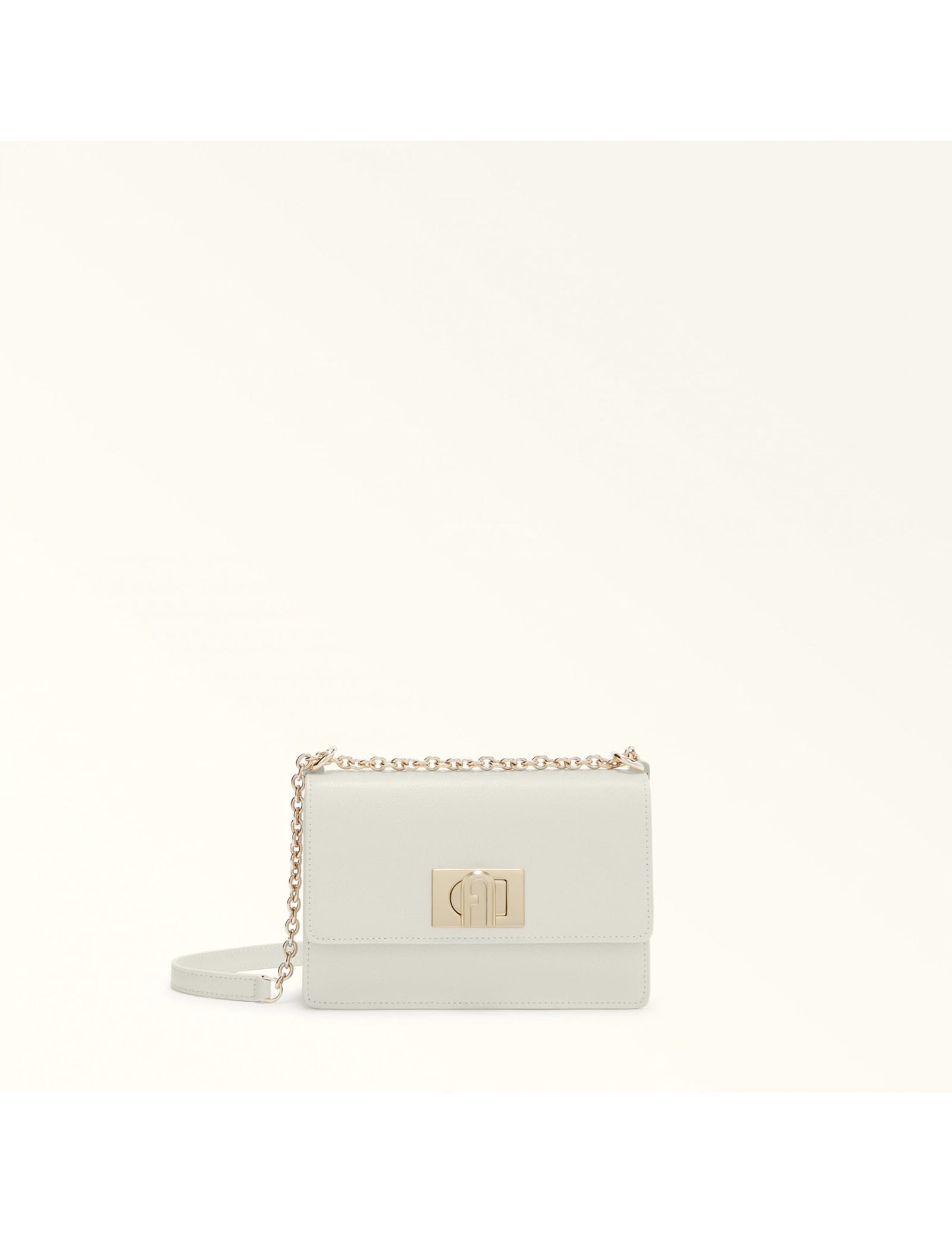 Furla 1927 Mini Leather Crossbody Bag Cream Color