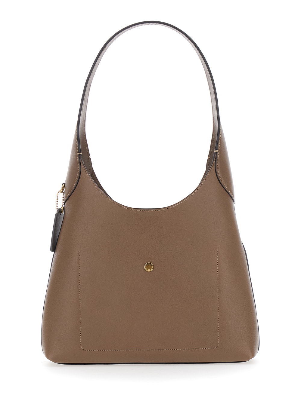 Coach Brooklyn 28 Brown With Single Shoulder Strap And Logo Lettering On The Front In Leather Woman In Gray