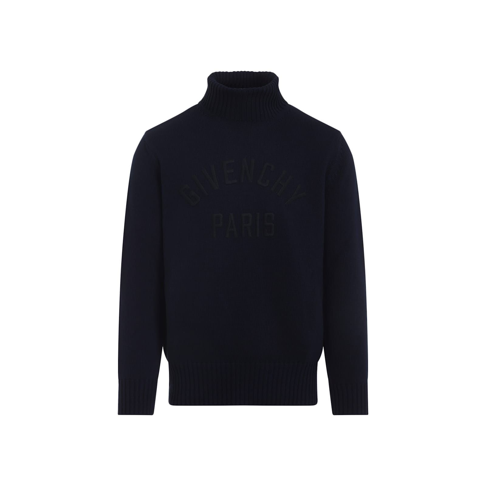 Givenchy Logo-embroidered High-neck Sweater In Blue