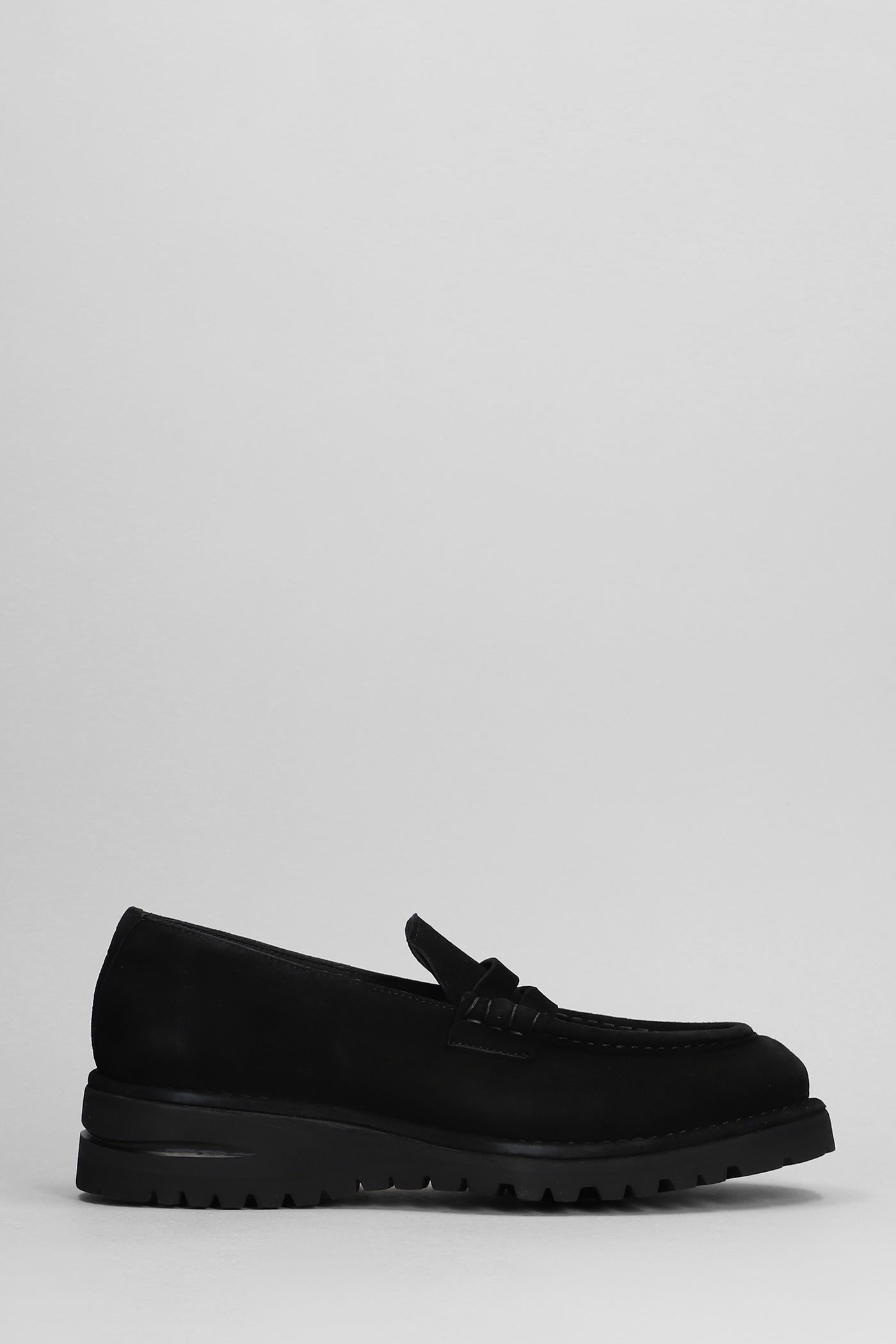 Shop Giorgio Armani Loafers In Black Suede