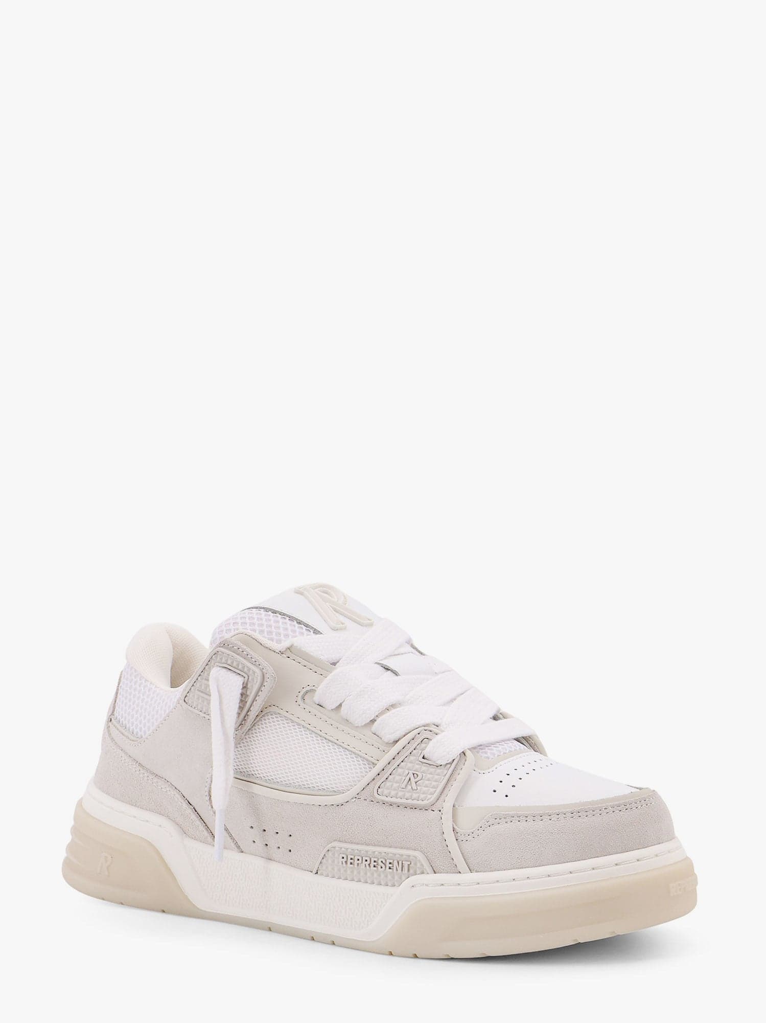 Represent Mesh And Suede Low-top Sneakers With Perforated Design