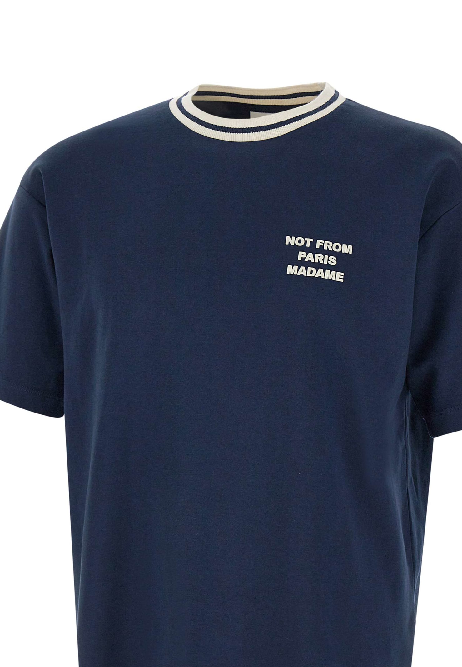 Shop Drôle De Monsieur Le T-shirt Slogan Cotton T-shirt In Blue