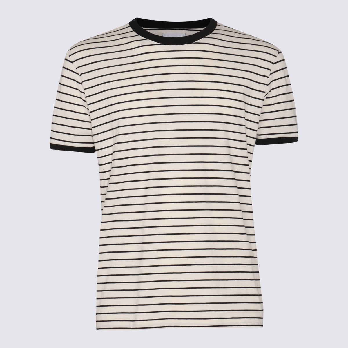 Shop Pt01 Black And White Cotton Stripe T-shirt