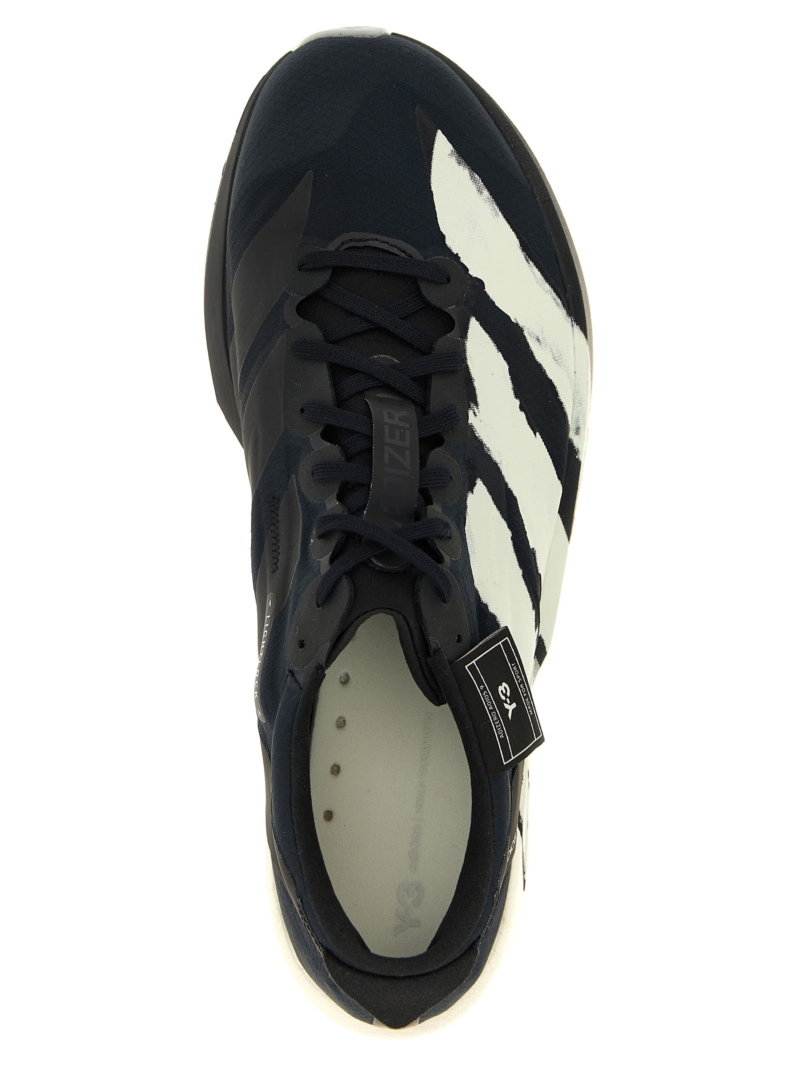 Y-3 Round Toe Sneakers With Iconic Contrast Stripes In Black