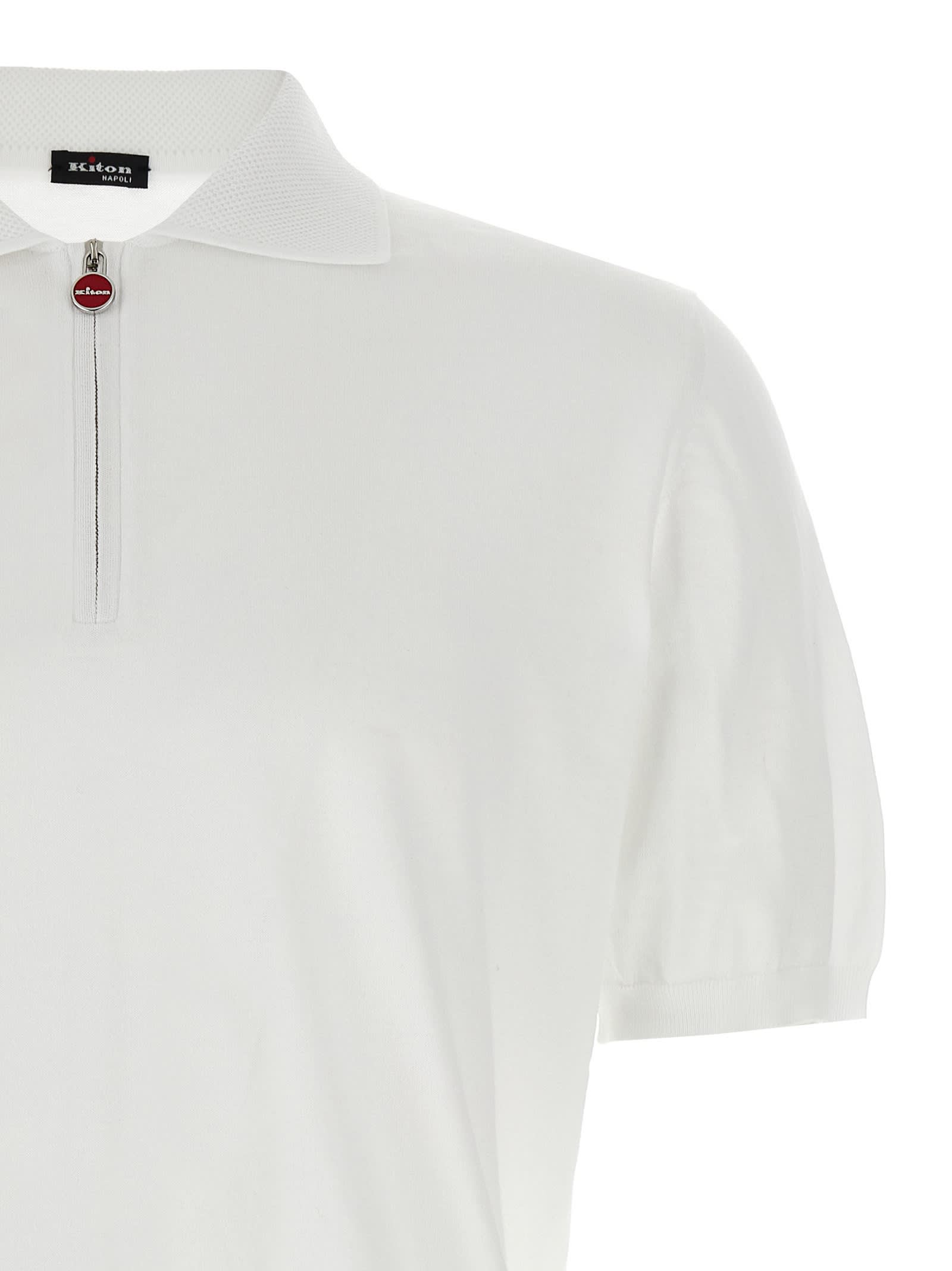 KITON HONEYCOMB POLO SHIRT 