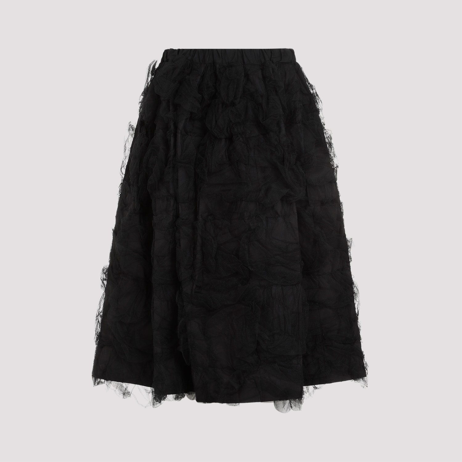 Shop Comme Des Garçons Nylon Midi Skirt In Black