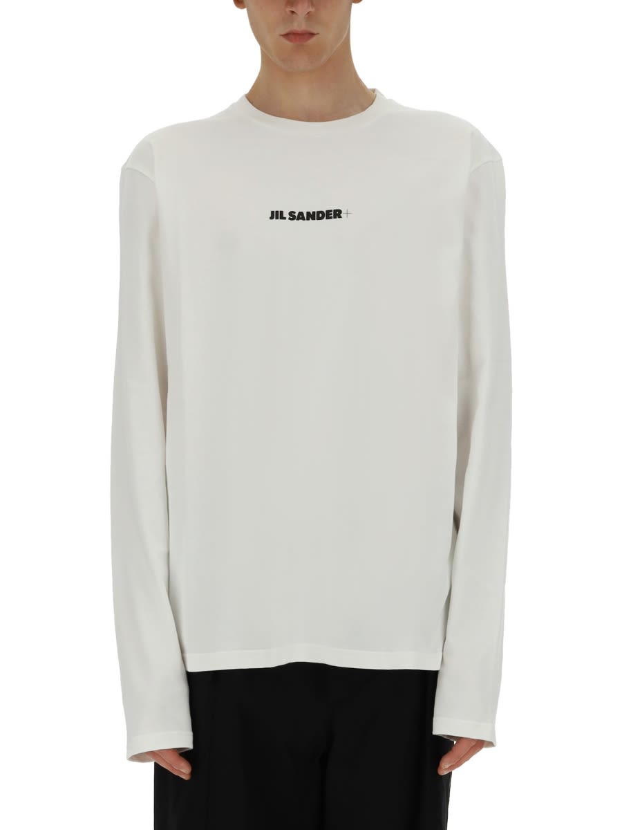 Shop Jil Sander T-shirt With Logo In Ivory