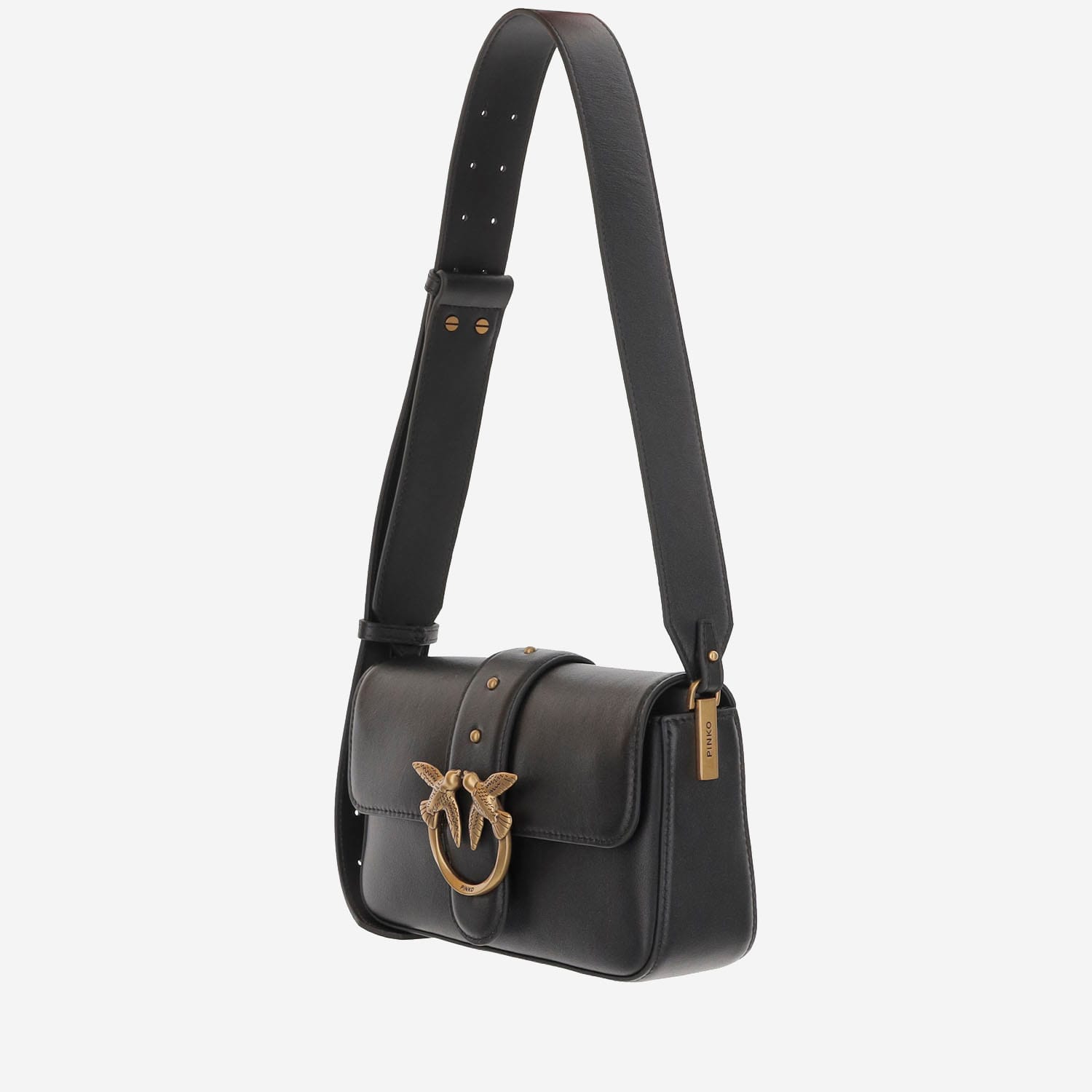 Pinko Love One Mini Leather Bag In Black