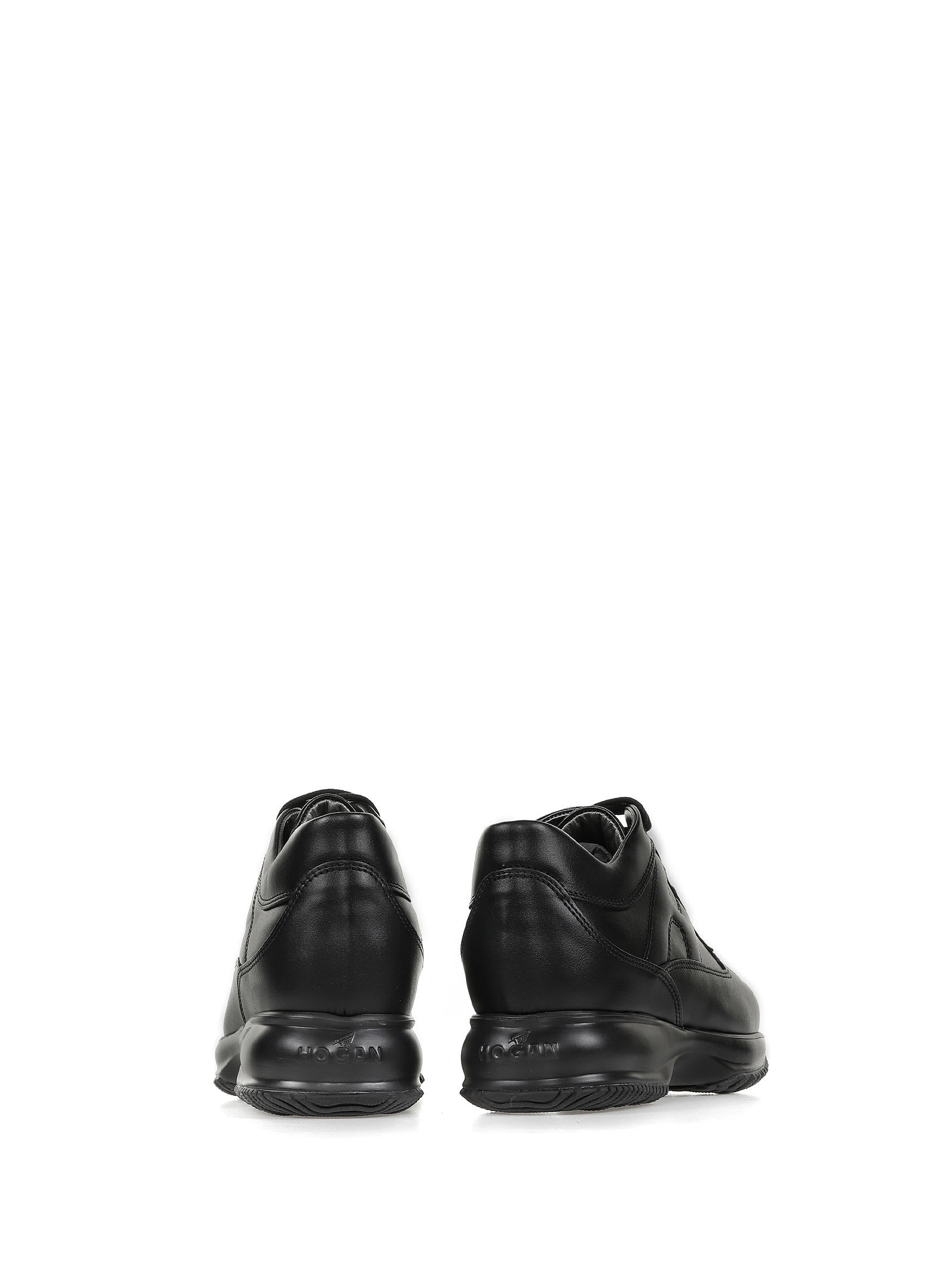 Shop Hogan Interactive Sneaker In Smooth Leather In Black