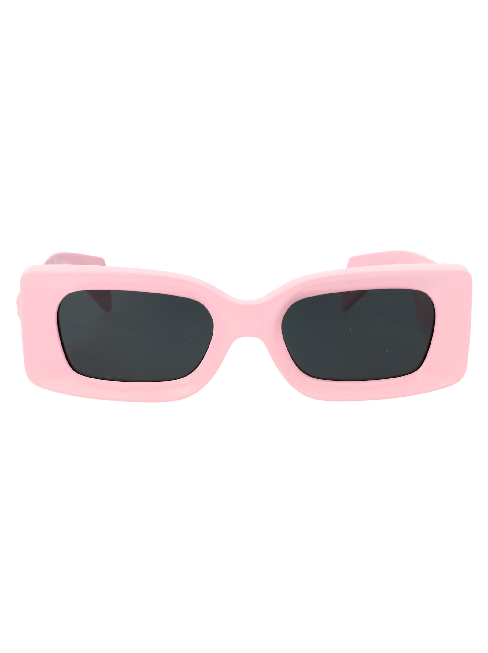 Versace Medusa-plaque Rectangular-frame Sunglasses In 548587 Pink