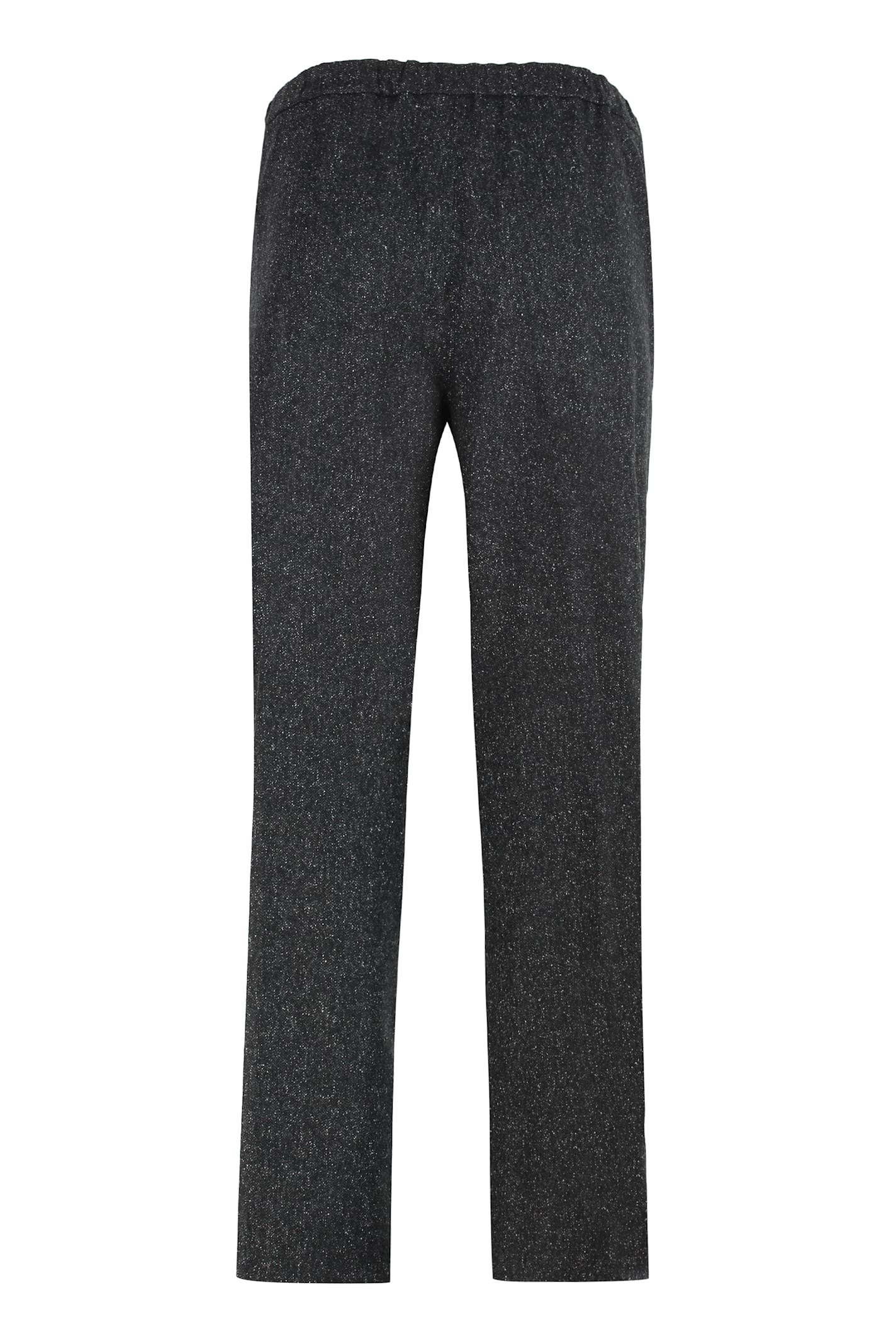 Max Mara Stiria Wool Blend Trousers In Gray