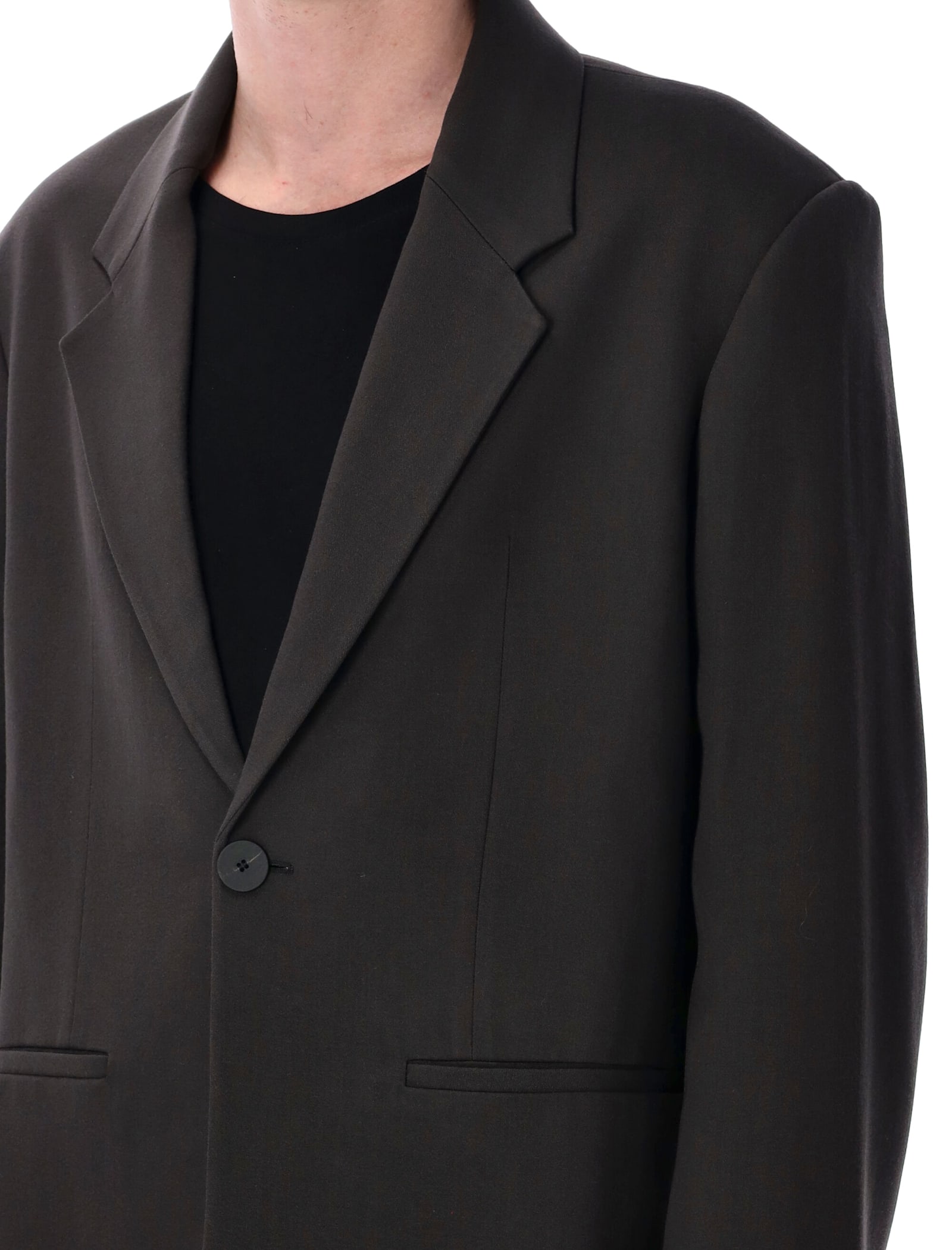 Studio Nicholson Boxy Oversized Blazer With Single-button Closure In Black