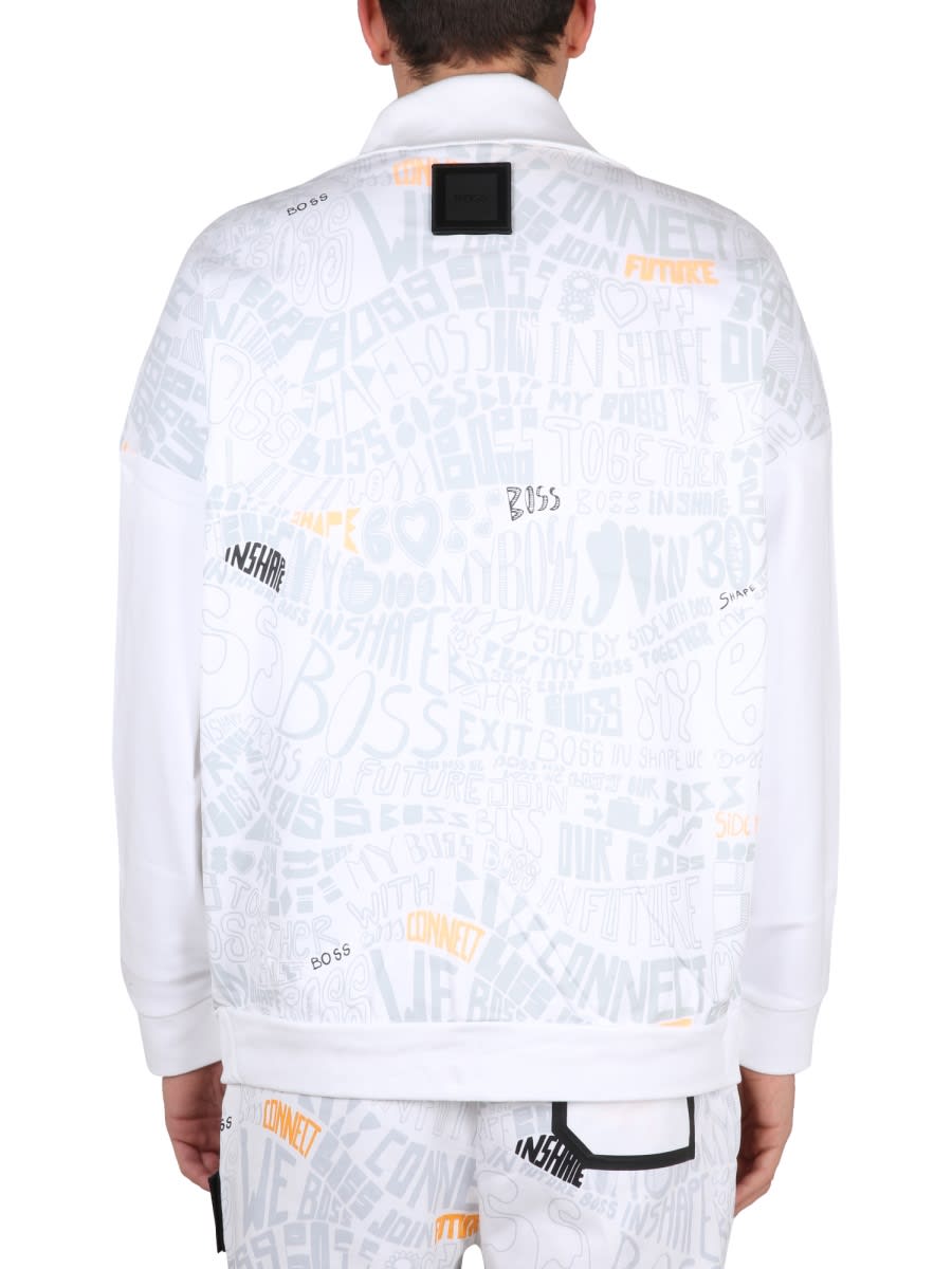 Shop Hugo Boss Sweatshirt With Logo In White