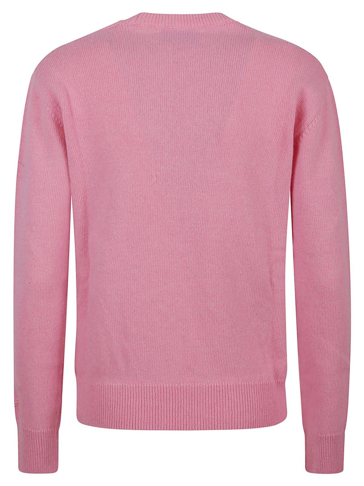 Shop Mc2 Saint Barth Crewneck Long-sleeved Jumper In Pink